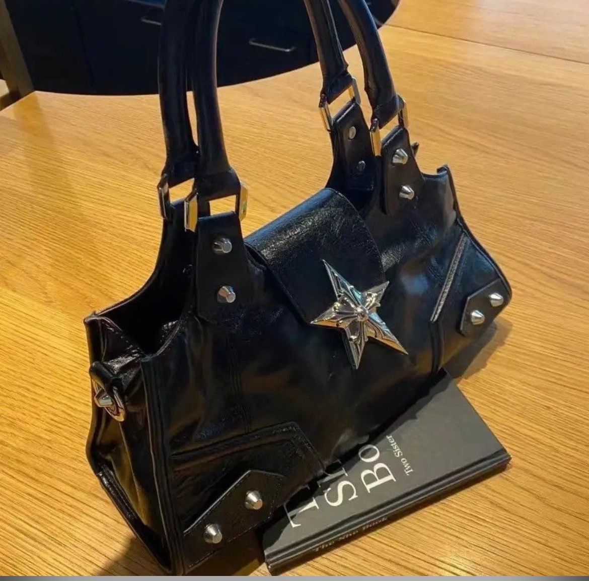 Japanese Brand × Leather Gothic Star Black Hand Bag Size ONE SIZE - 3 Thumbnail