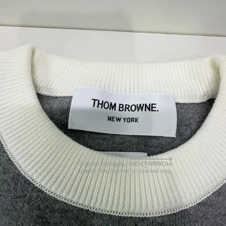 Thom Browne Thom Browne Gray Striped Knit Sweater for Men. Size US S / EU 44-46 / 1 - 5 Thumbnail