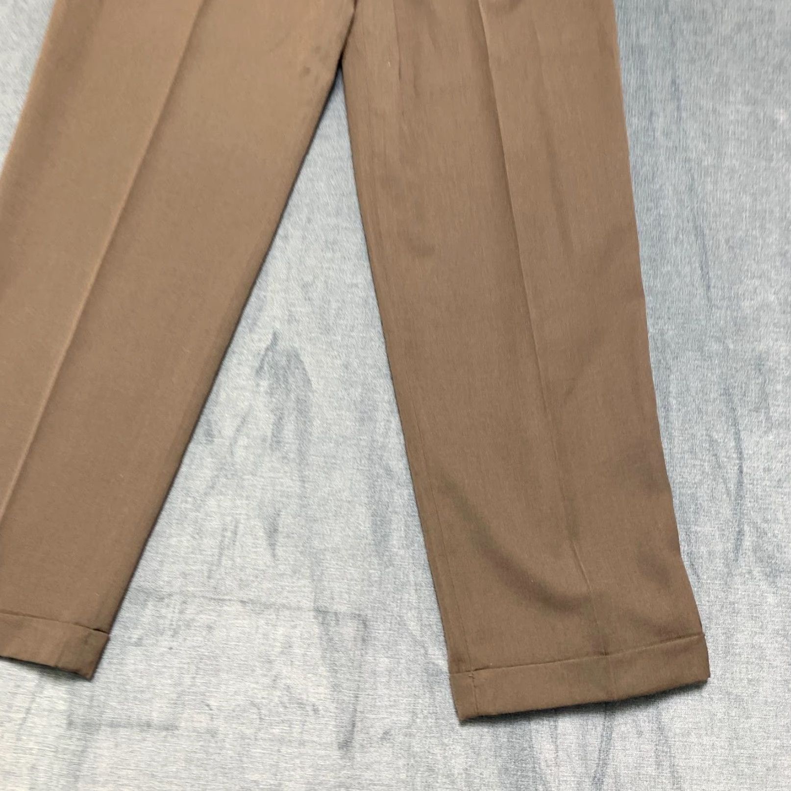 Vintage VINTAGE City Streets Dress Pants 34x35 Brown Pleated Front Cuffed Hem Career Formal Size US 34 / EU 50 - 2 Thumbnail