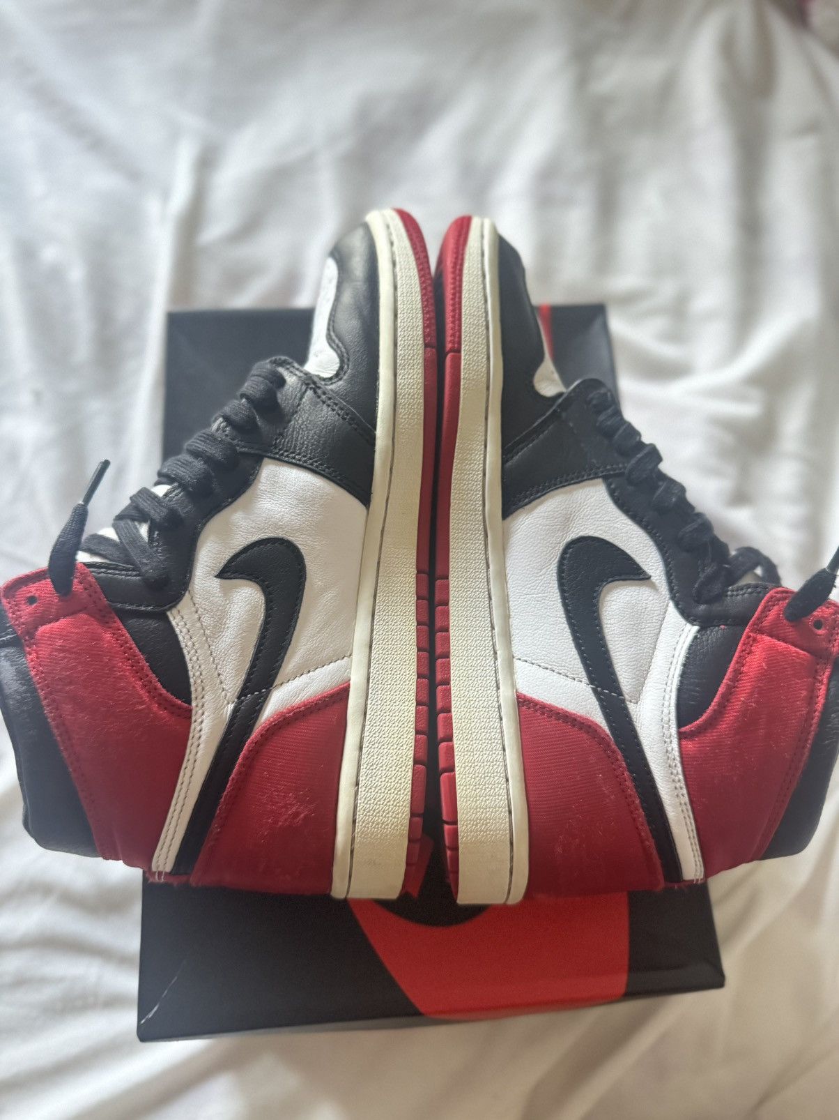 Nike Nike Air Jordan 1 Satin Black Toe Size US 7 / EU 40 - 3 Thumbnail