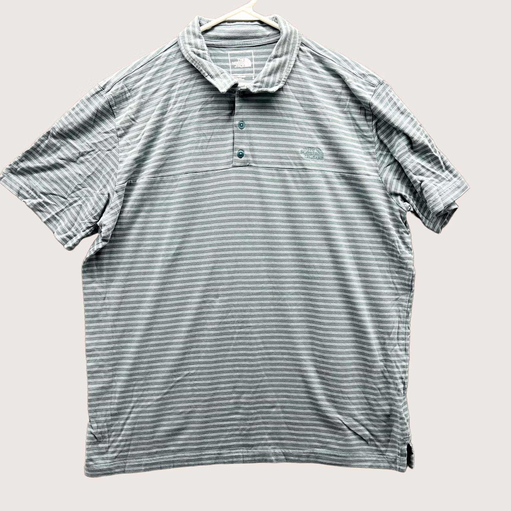 The North Face The North Face Polo Shirt Mens Large Blue Stripes Cotton Outdoors Stretch Camp Size US L / EU 52-54 / 3 - 1 Thumbnail