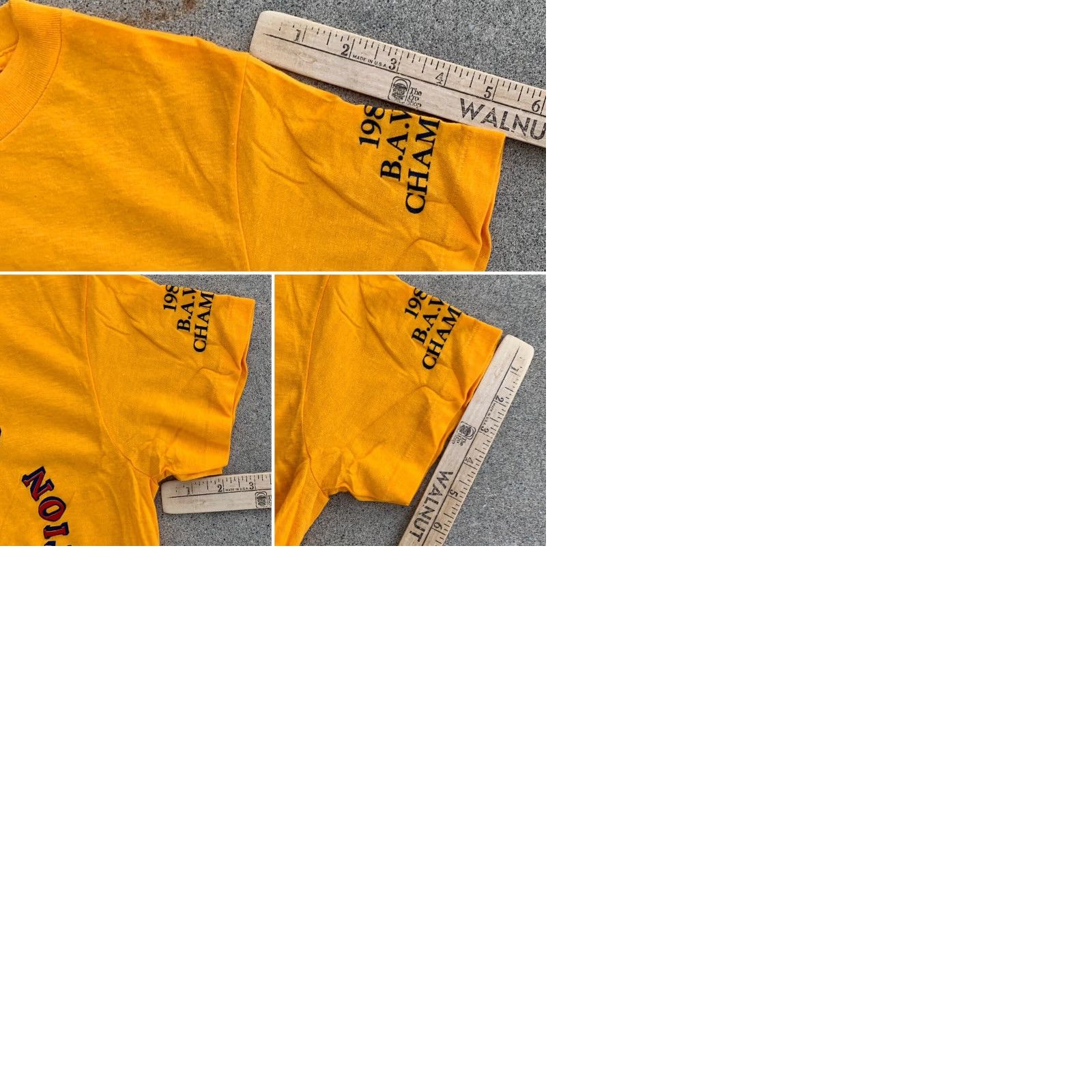 Champion VINTAGE BAWA Champion Bay Area Wrestling Association t shirt Shirt XS S Yellow 80s Sports Men Size US S / EU 44-46 / 1 - 9 Thumbnail
