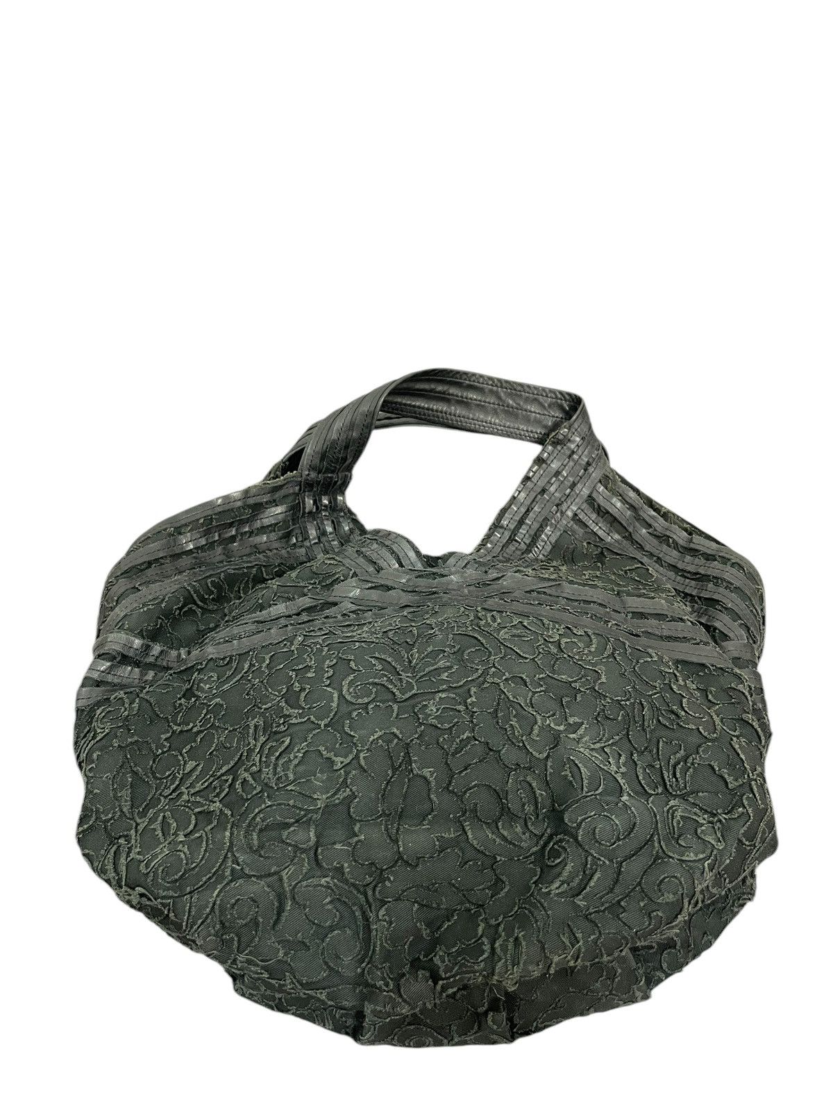 Genuine Leather Leather Cotton Patchwork Florals T.A Design Tote Bag 1🟩6 Size ONE SIZE - 6 Thumbnail