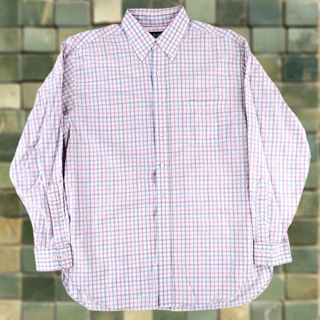Brooks Brothers Brooks Brothers Makers Button Down Shirt Egyptian Cotton Made USA Mens L Multicolor Shirt Mens L Size US L / EU 52-54 / 3 - 1 Thumbnail