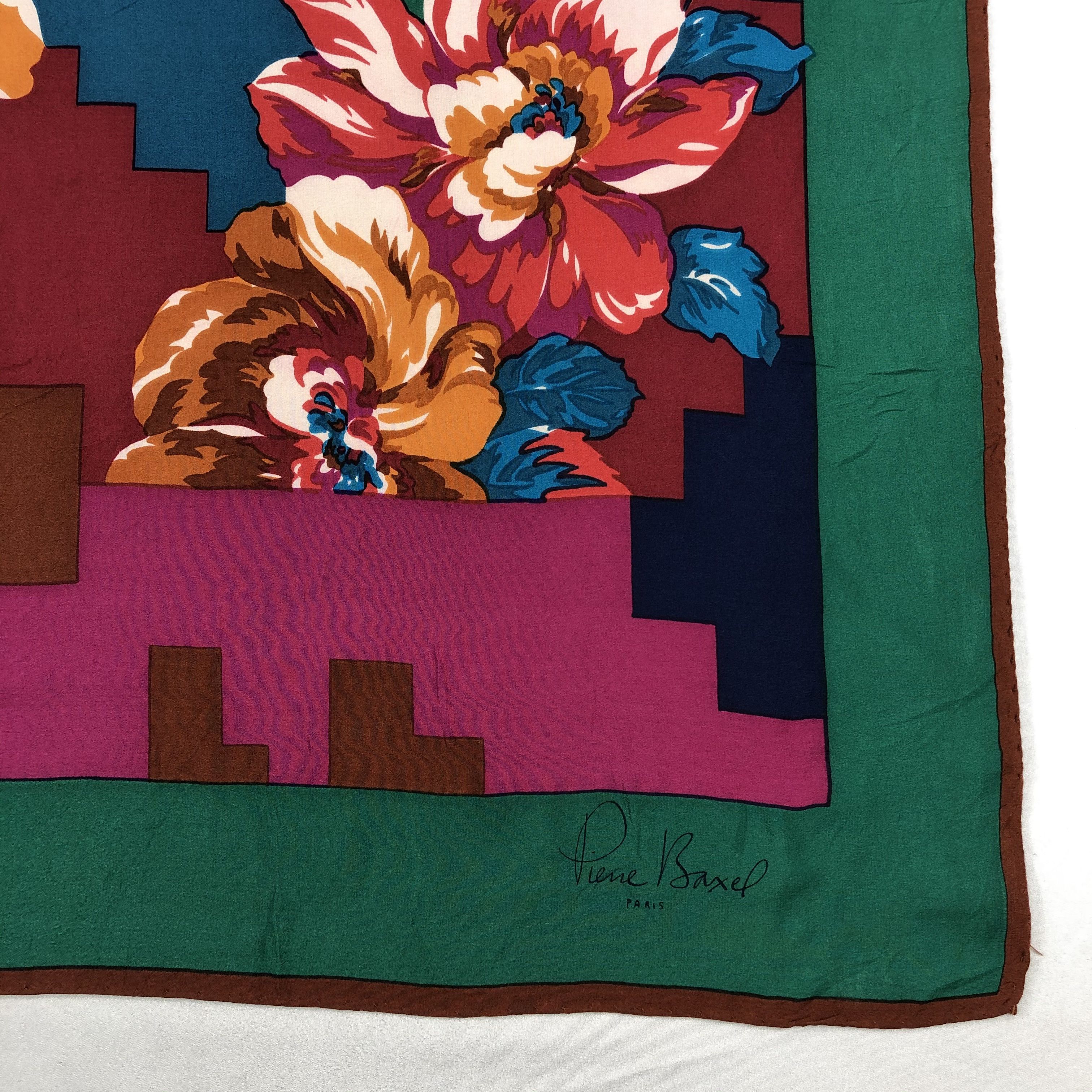 Vintage Vintage Pierre Baxel Silk Scarf Size ONE SIZE - 4 Thumbnail
