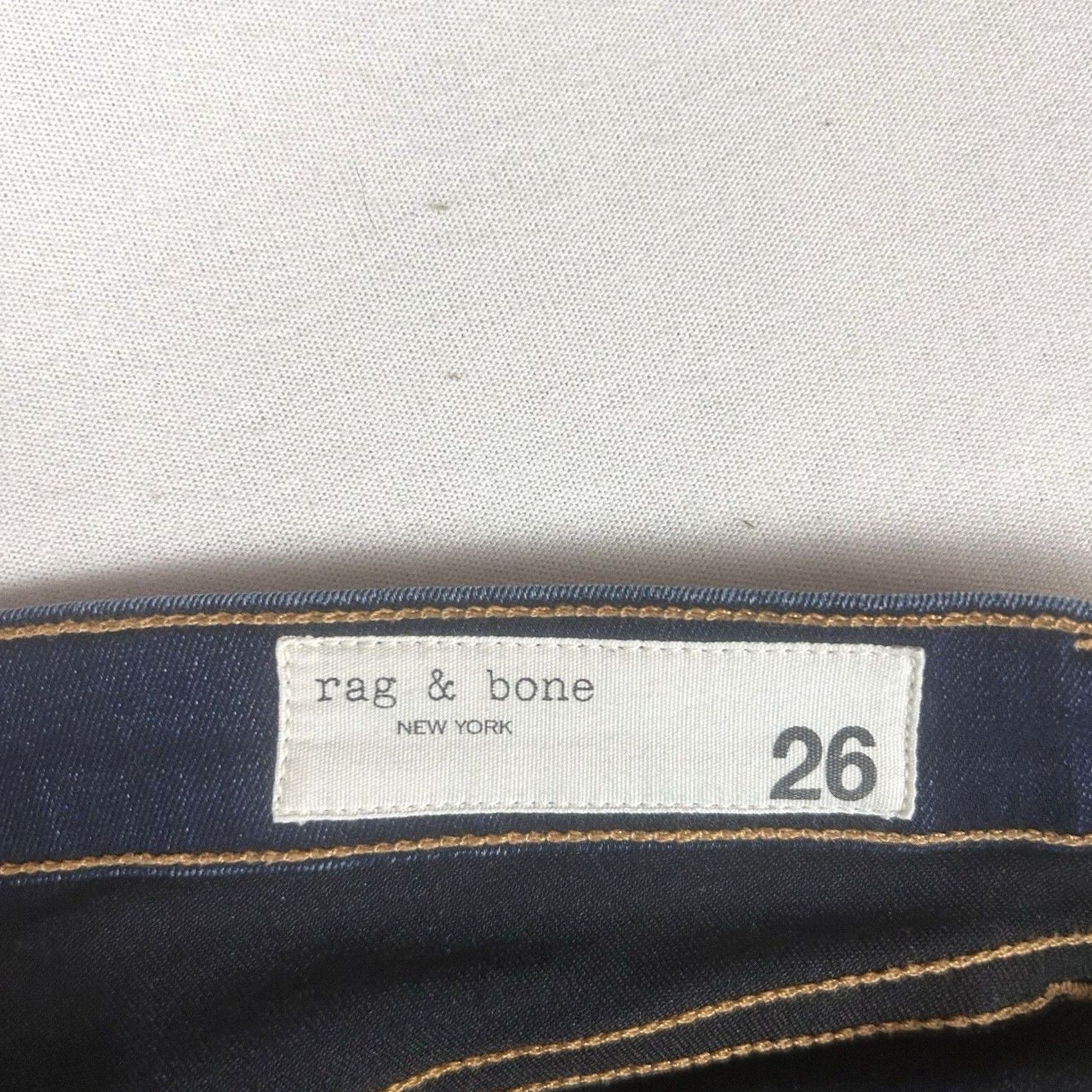 Rag & Bone Rag & Bone Jeans Ankle Skinny Womens 26 Dark Blue Denim 5-Pocket Stretch Slim Size 26" / US 2 / IT 38 - 7 Thumbnail