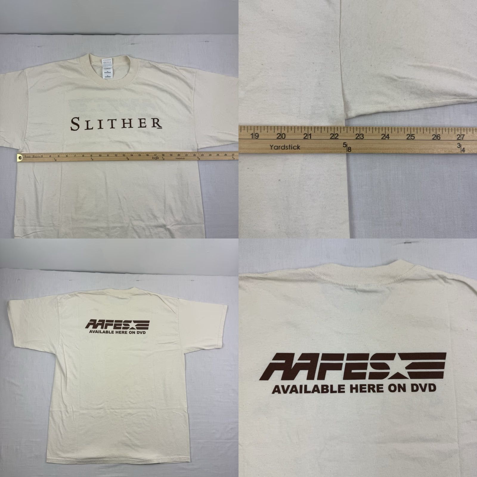 Gildan VINTAGE Gildan Slither Movie Promo T-Shirt Adult XL Beige Horror 2006 Y2K Mens Size US XL / EU 56 / 4 - 8 Thumbnail