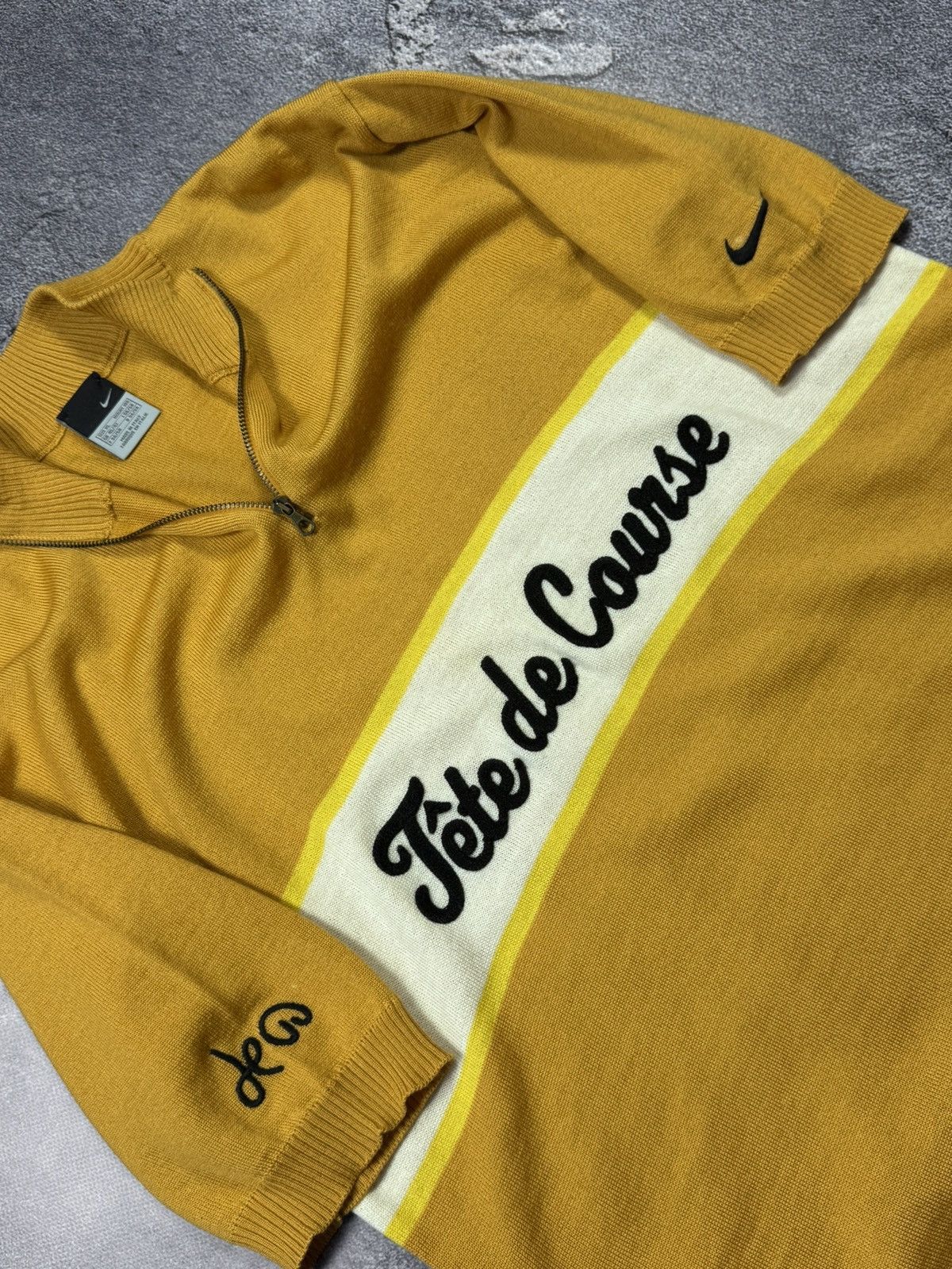Nike Nike "Tête de Course" Vintage Cycling Knit Polo Size US XL / EU 56 / 4 - 6 Thumbnail