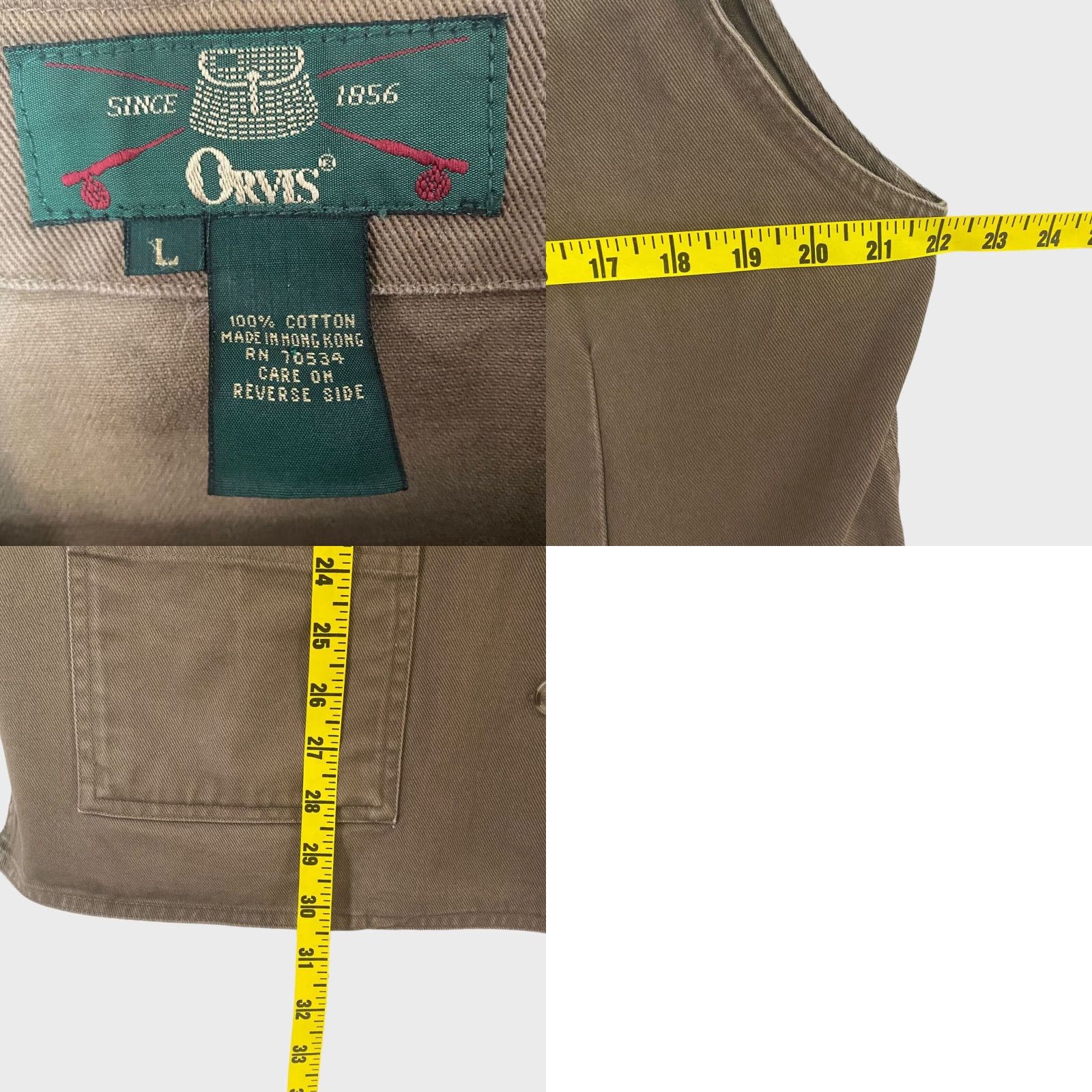 Orvis VINTAGE Orvis Cotton Twill Vest Womens Large Outdoor Hiking Fishing Sleeveless Brown Button Front Size L / US 10 / IT 46 - 8 Thumbnail
