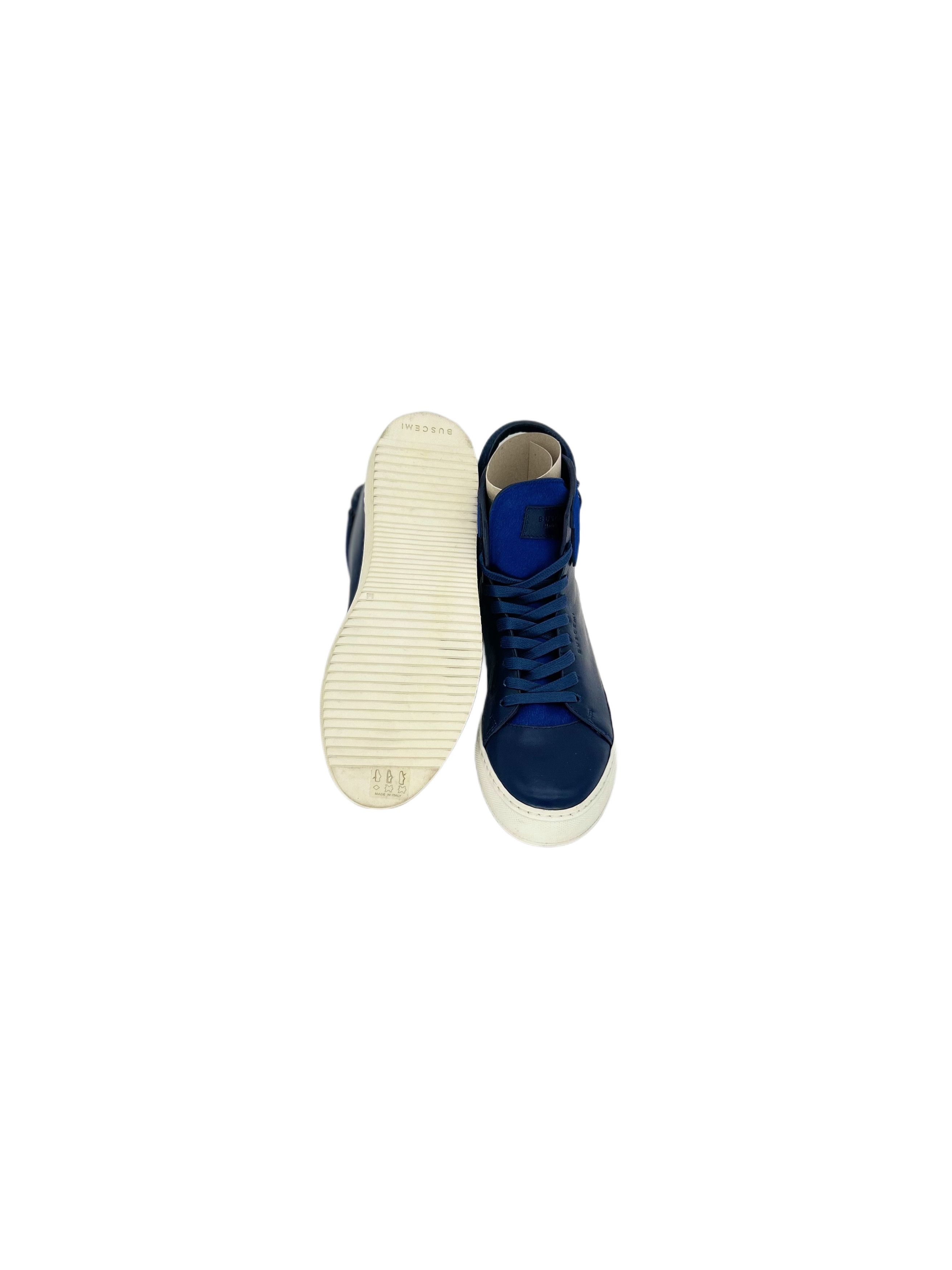 Buscemi Blue Calf Hair 125mm High Top Trainers Size US 7 / EU 40 - 4 Thumbnail