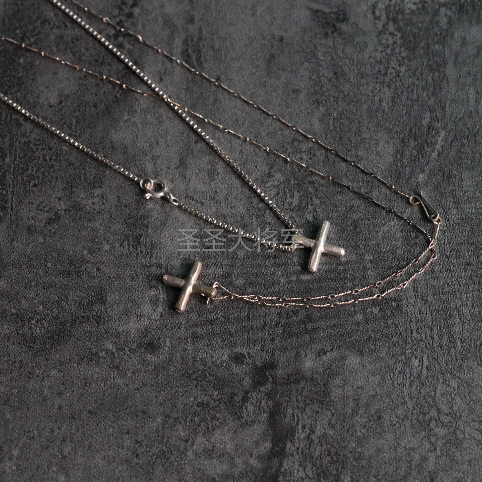Ma+ M.A.+ Maurizio Amadei Vintage Cross Square Bone Neck Chain Size ONE SIZE - 6 Thumbnail