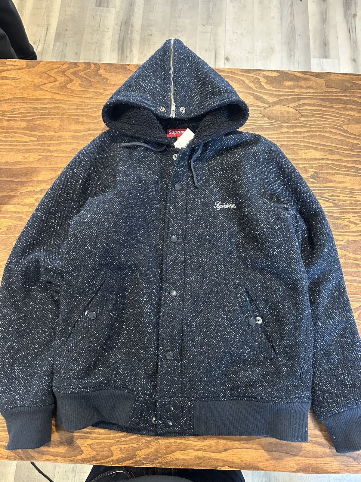 Supreme FW2017 Supreme Hooded Wool Baseball Jacket Size US M / EU 48-50 / 2 - 1 Thumbnail