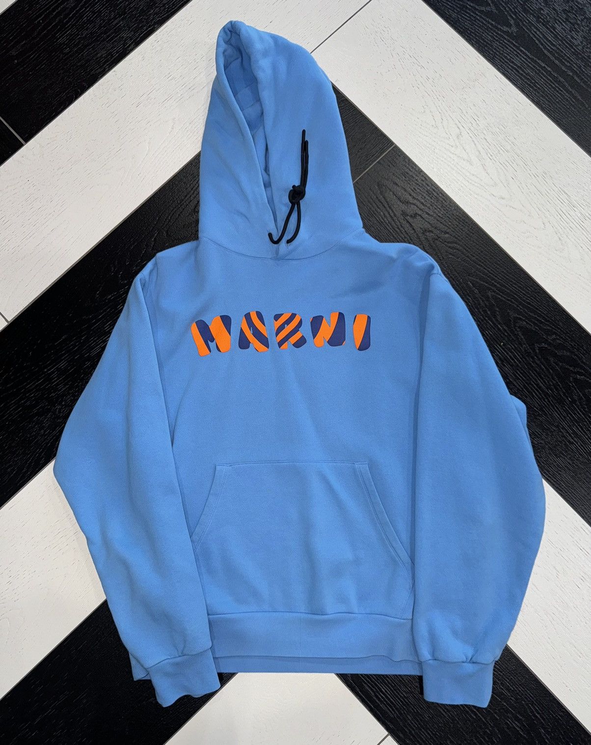 image of Marni Logo Hoody XL in Blue, Men's