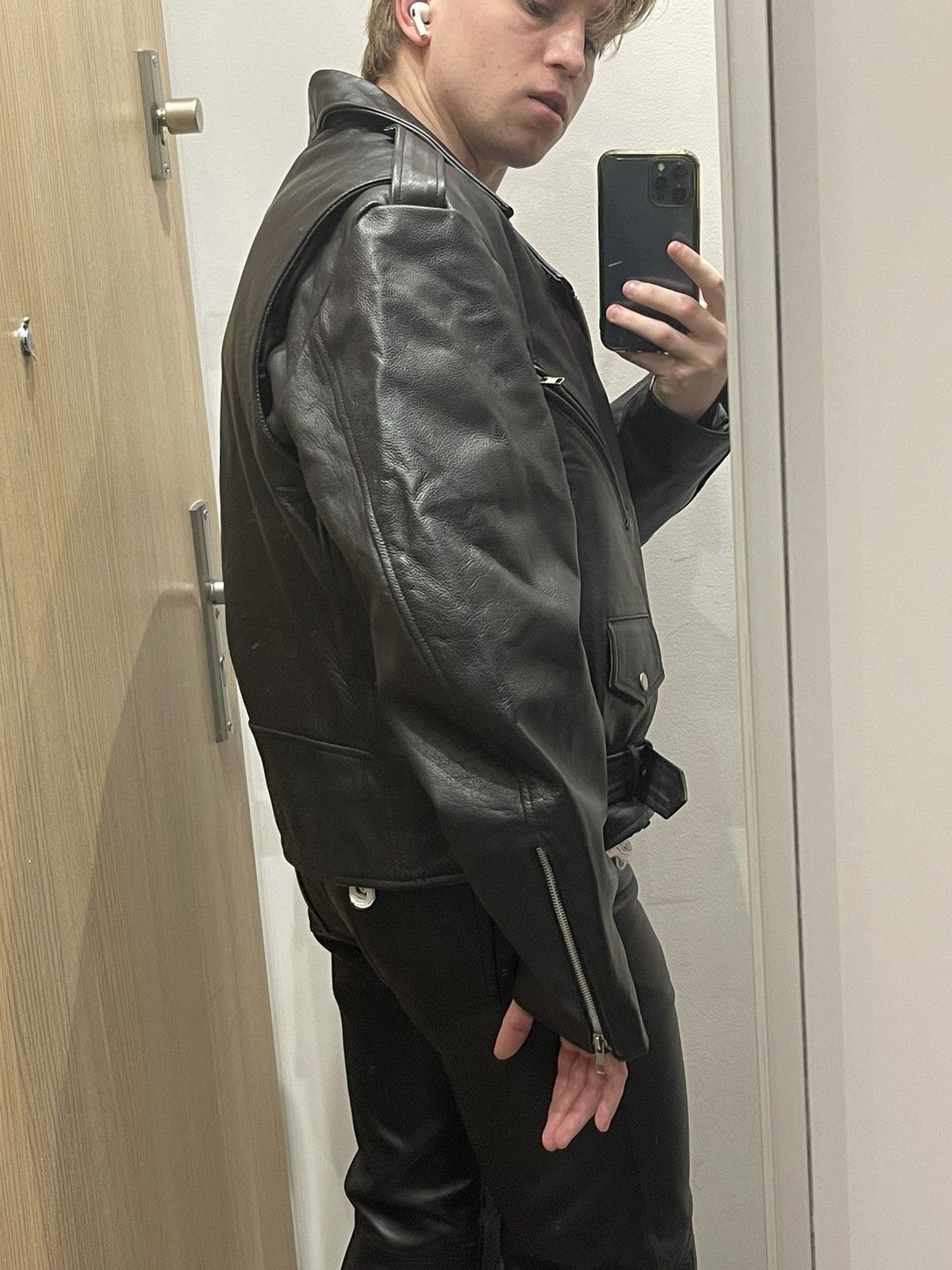 Leather Vintage Highway Black Racing Real Cow Leather Biker Jacket Size US L / EU 52-54 / 3 - 6 Thumbnail