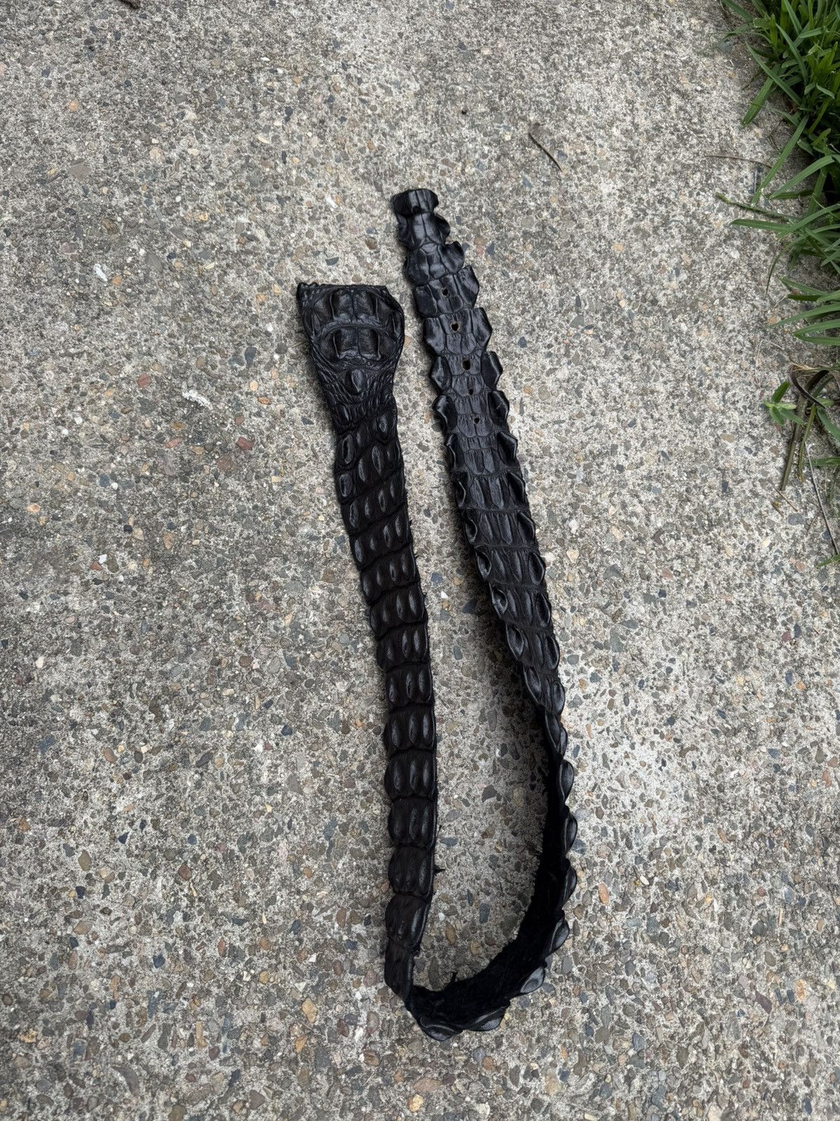 Other Vintage Black Crocodile Leather Belt – Statement / Texture Size ONE SIZE - 6 Thumbnail