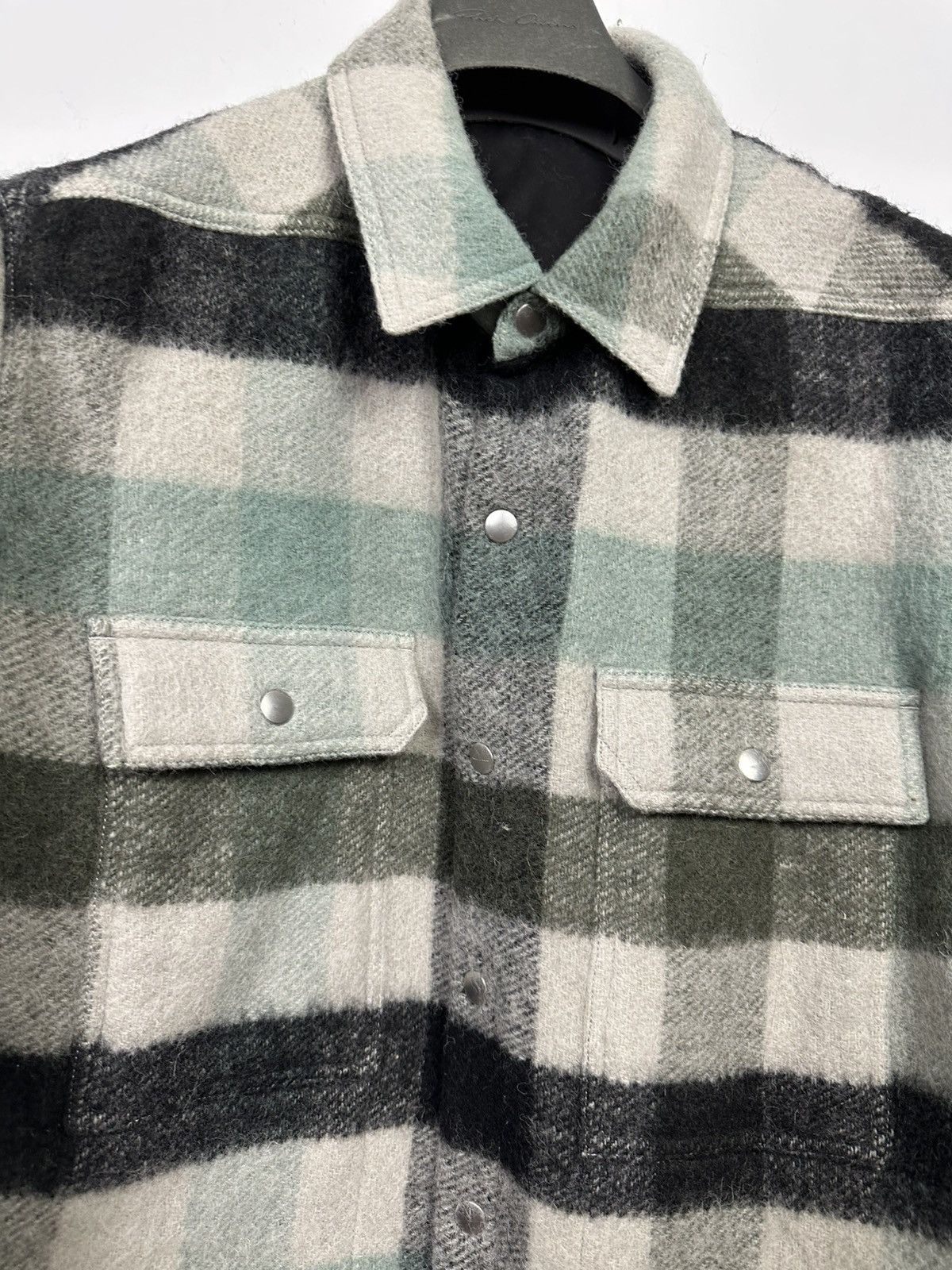 Rick Owens FW22 ‘STROBE’ Alpaca Plaid Jumbo Overshirt Size US L / EU 52-54 / 3 - 4 Thumbnail