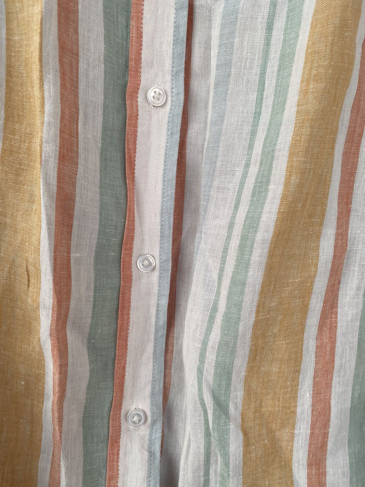 Coldwater Creek Cold water Creek Women Stripe Button Down Linen Shirt Sz L Size L / US 10 / IT 46 - 8 Thumbnail