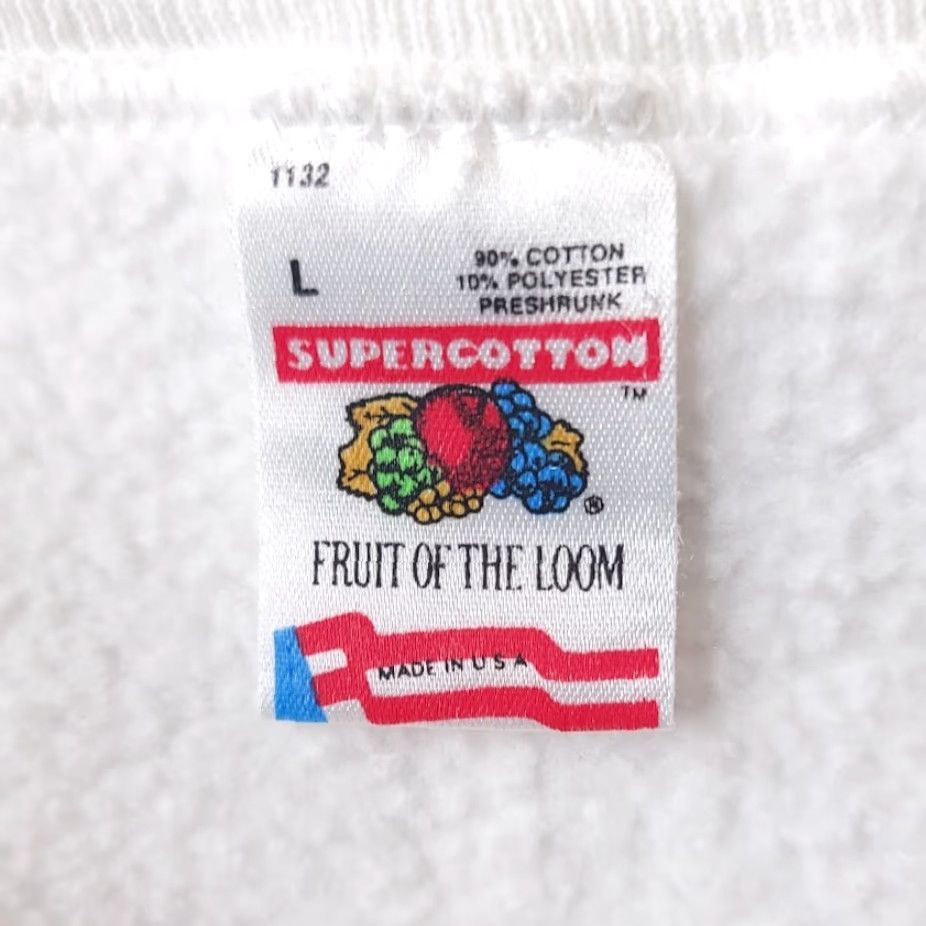 Fruit Of The Loom VINTAGE Miles Tavern Sweatshirt Mens Size Large 90s Surrey England Pub Made In USA Fruit of the Loom Crew Neck Cotton Blend White Sweatshirt Mens Size US L / EU 52-54 / 3 - 6 Thumbnail