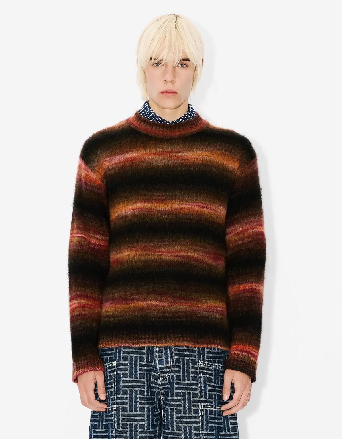 Kenzo Kenzo Black Embroidered Stripes Sweater Size US S / EU 44-46 / 1 - 1 Thumbnail