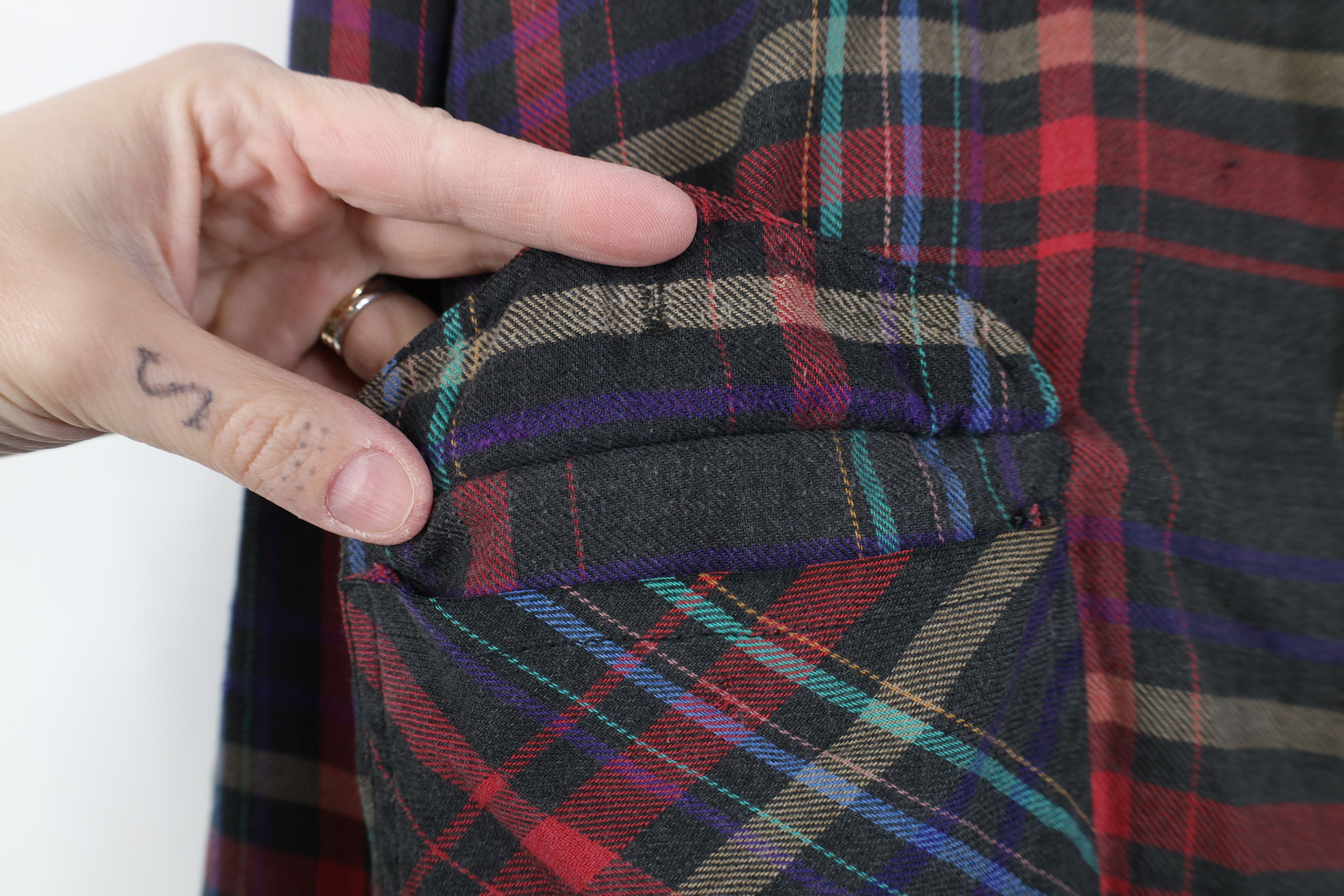 Vintage Vintage 90s Streetwear Waffle Lined Flannel Shirt Jacket Jac Size US L / EU 52-54 / 3 - 5 Thumbnail