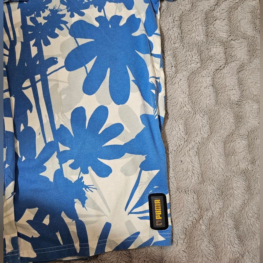 Puma MMQ x Puma Blue White Palm Resort T Shirt Men XL Size US XL / EU 56 / 4 - 7 Thumbnail