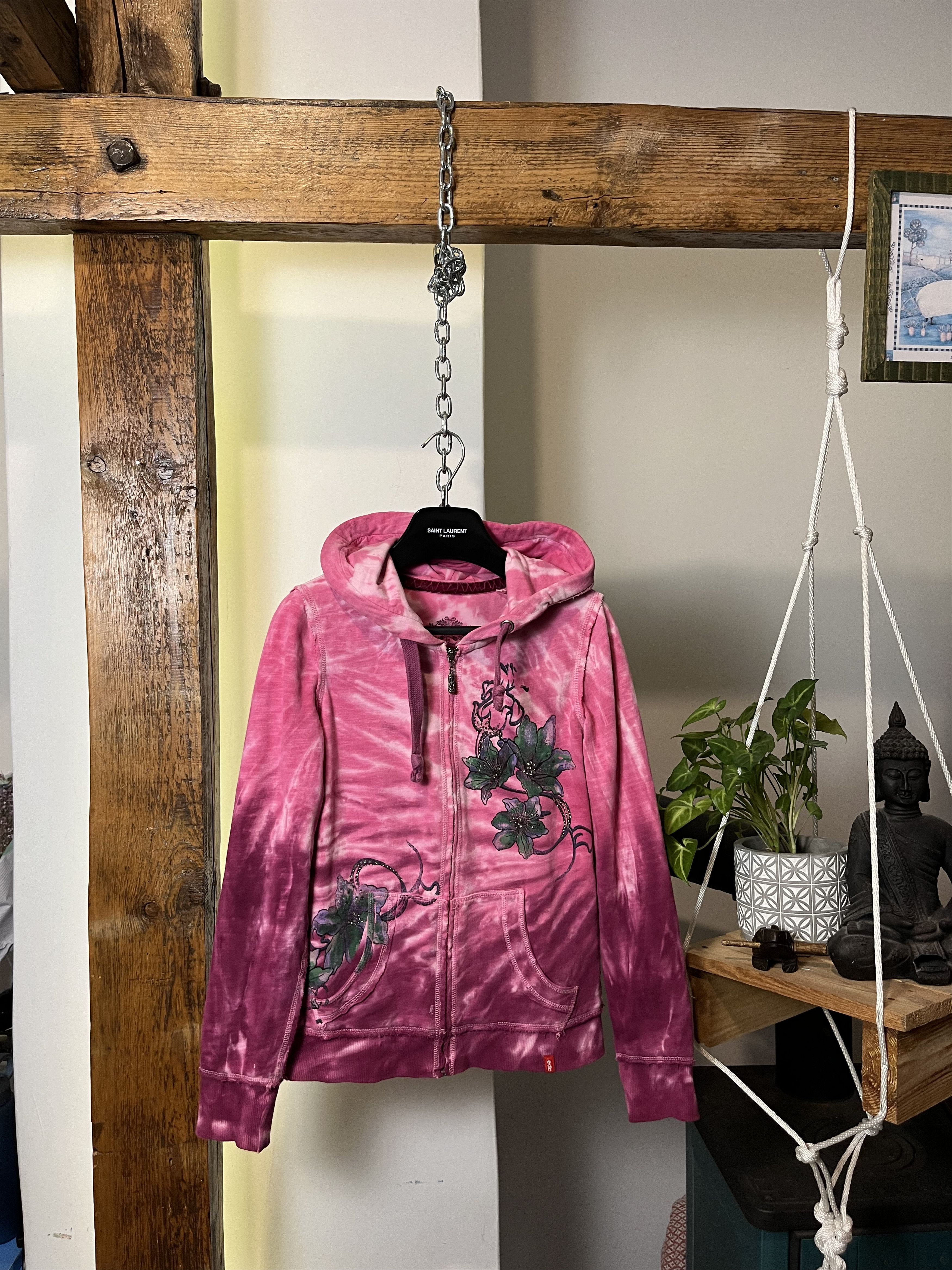 Christian Audigier × Ed Hardy × Vintage Vintage Ed Hardy Style Bird Flowers Tattoo Zip Hoodie Size US XS / EU 42 / 0 - 1 Thumbnail
