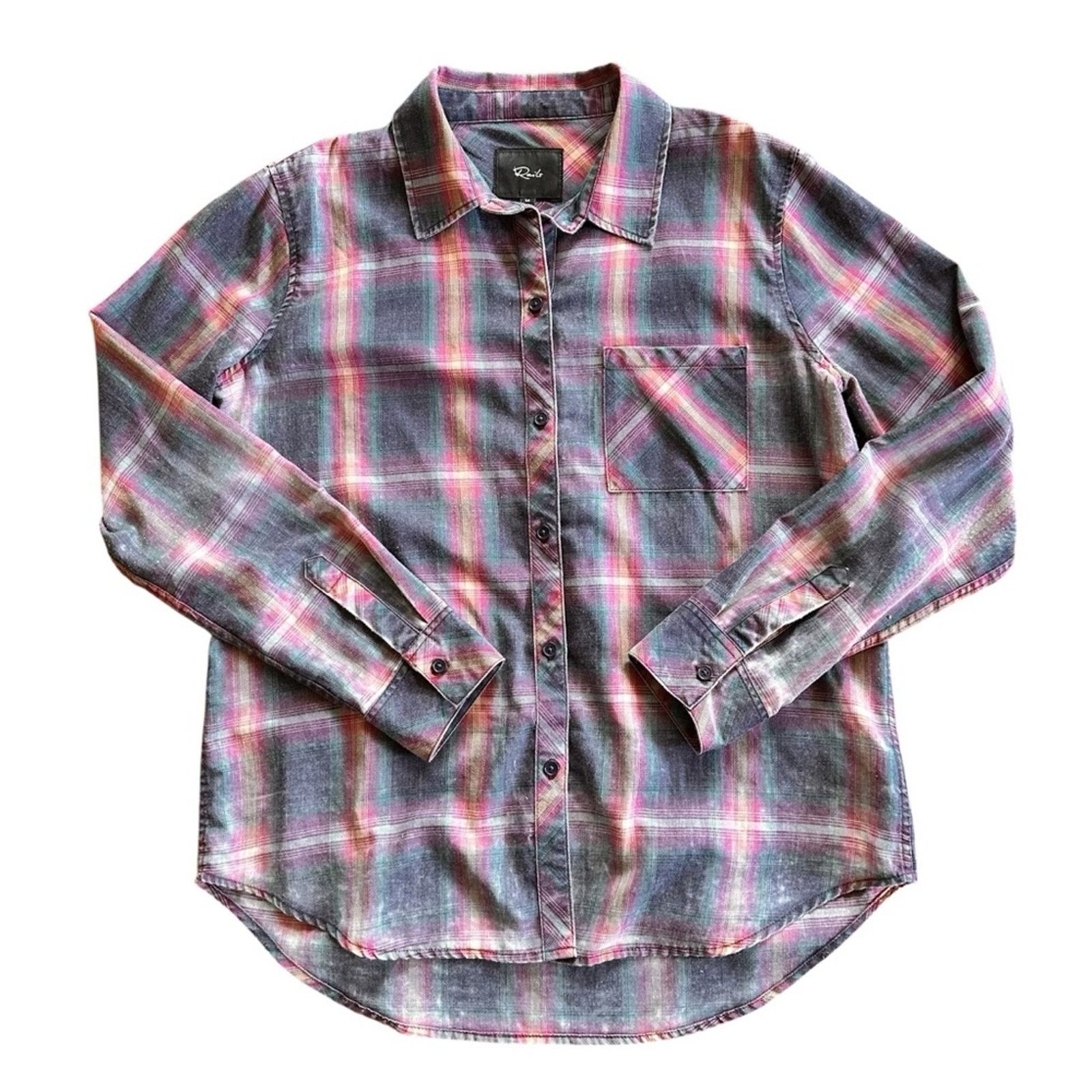 Rails Rails Cloud Wash “Hunter” Flannel – Navy, Pink & Jade Size M / US 6-8 / IT 42-44 - 1 Thumbnail