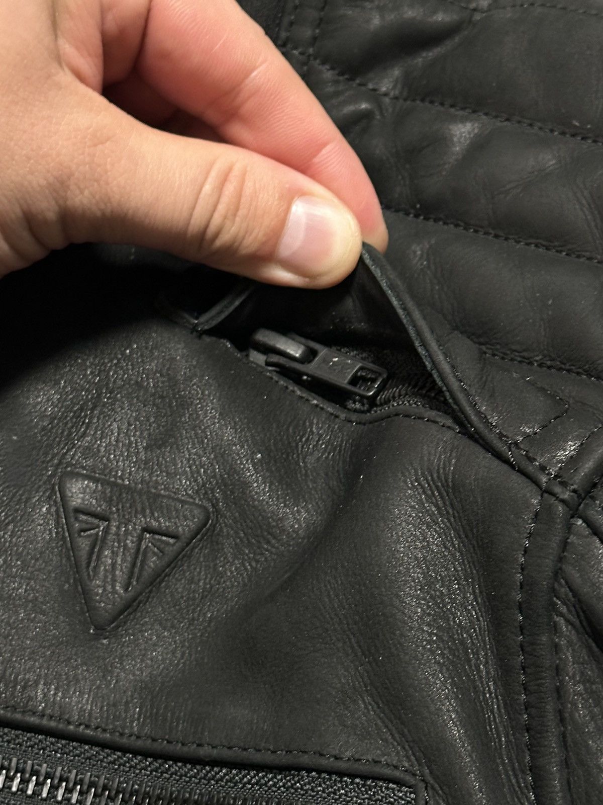 Leather Triumph Motorcycle Black Jacket Mens Leather Size US XL / EU 56 / 4 - 5 Thumbnail