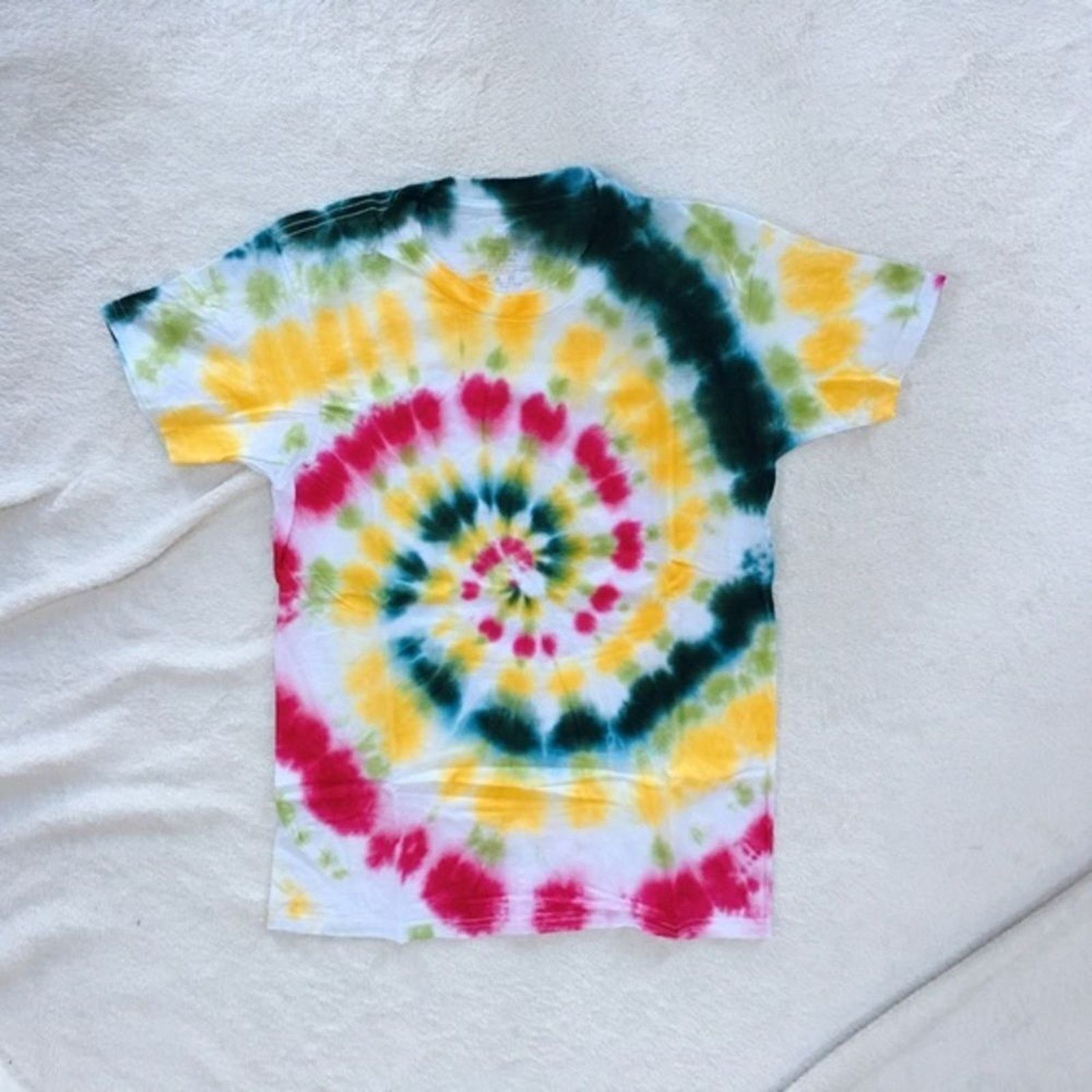 Fruit Of The Loom Dyes by MacKay Spiral Tie-Dye T-Shirt | Sz YL Size XS / US 0-2 / IT 36-38 - 2 Thumbnail