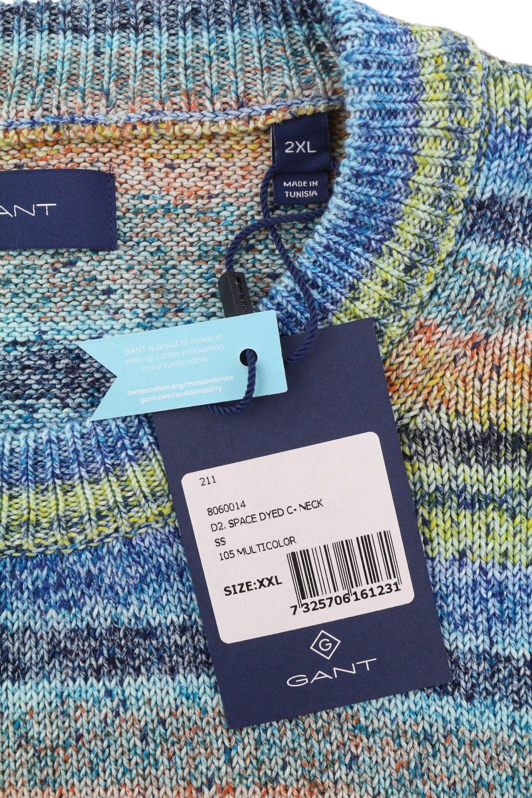 Gant SPACE DYED C-NECK 2XL Multicolour Tight-Neck 88121 Size US XXL / EU 58 / 5 - 7 Thumbnail