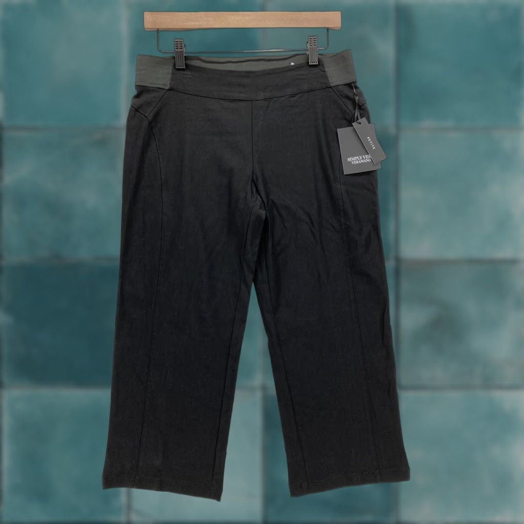 Vintage Simply Vera Vera Wang Pants Womens 8 Petite Black Pull On Stretch Cropped Casual Size 30" / US 8 / IT 44 - 1 Thumbnail