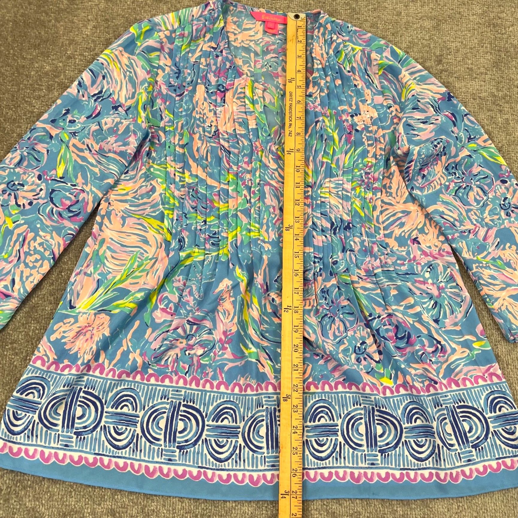 Lilly Pulitzer Lilly Pulitzer Top Women Small Marilina Tunic Floral Pleated Flowy Pullover Prep Shirt Size S / US 4 / IT 40 - 4 Thumbnail