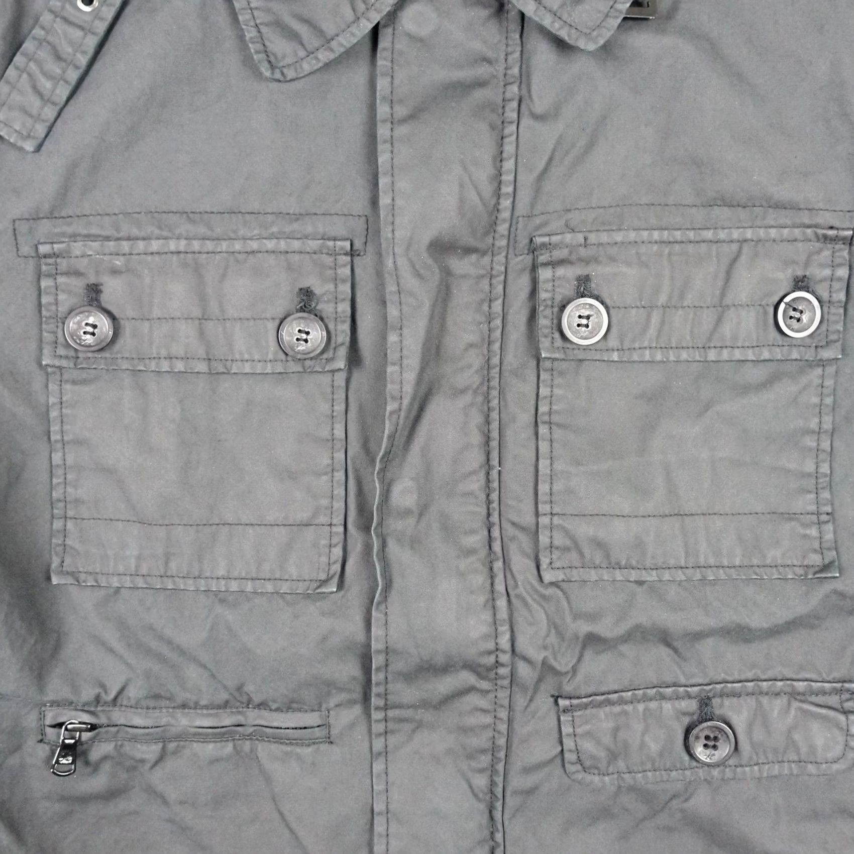 Kenneth Cole Kenneth Cole New York Jacket Mens Small Gray Canvas Military Pockets Wax Cotton | Full Zip | Casual Outdoor Size US S / EU 44-46 / 1 - 3 Thumbnail