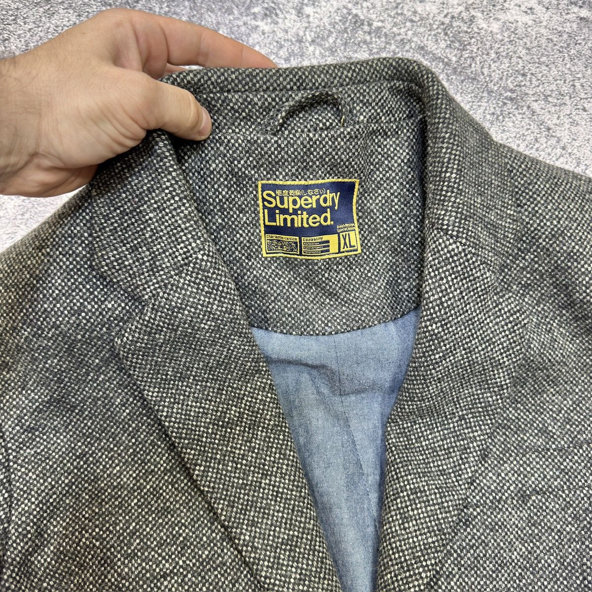 Superdry Superdry Gray Wool Blazer L size Size 52R - 7 Thumbnail