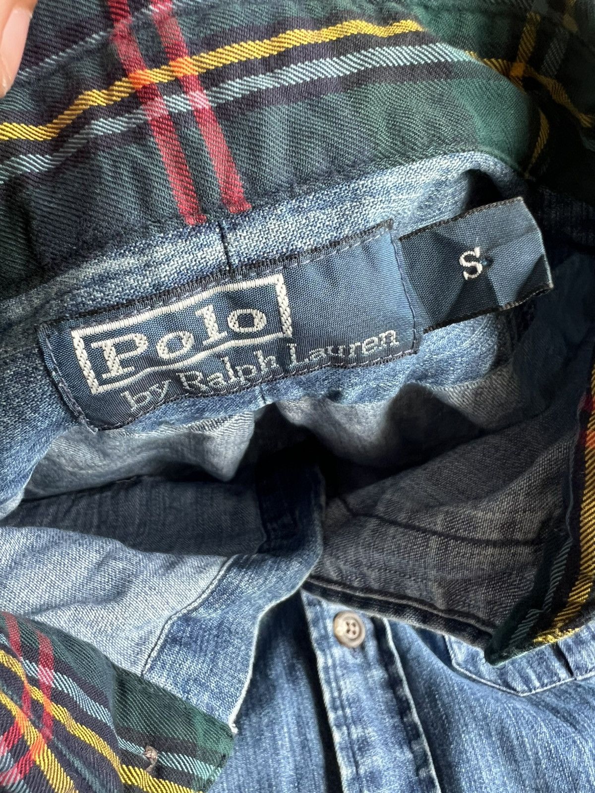 RRL Ralph Lauren 1990s Polo Ralph Lauren Tartan + Leather Elbow Work Jacket Size US S / EU 44-46 / 1 - 6 Thumbnail