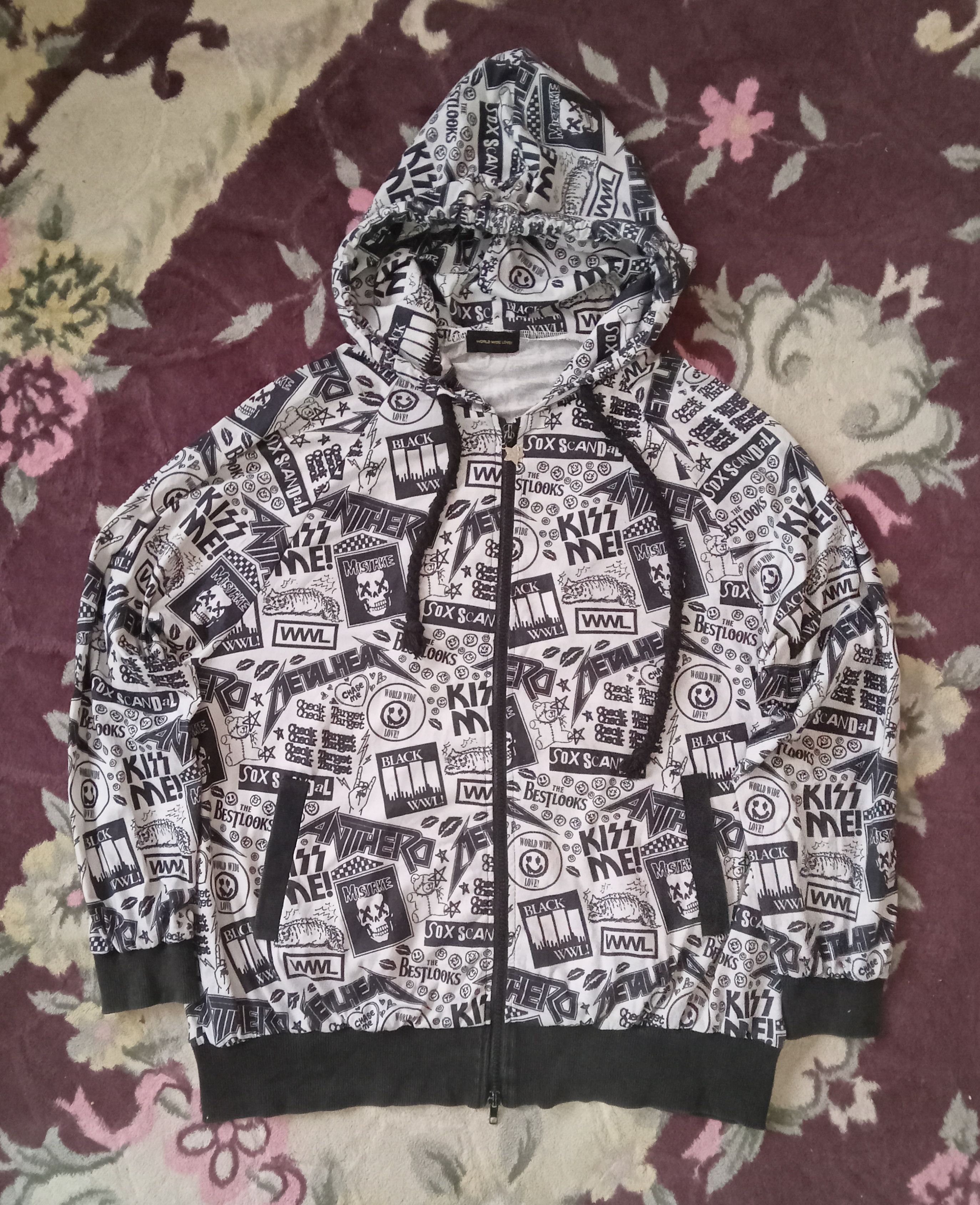 Other World Wide Love Full Print Parody Rare Hoodie Zipped Jacket Size US L / EU 52-54 / 3 - 1 Thumbnail