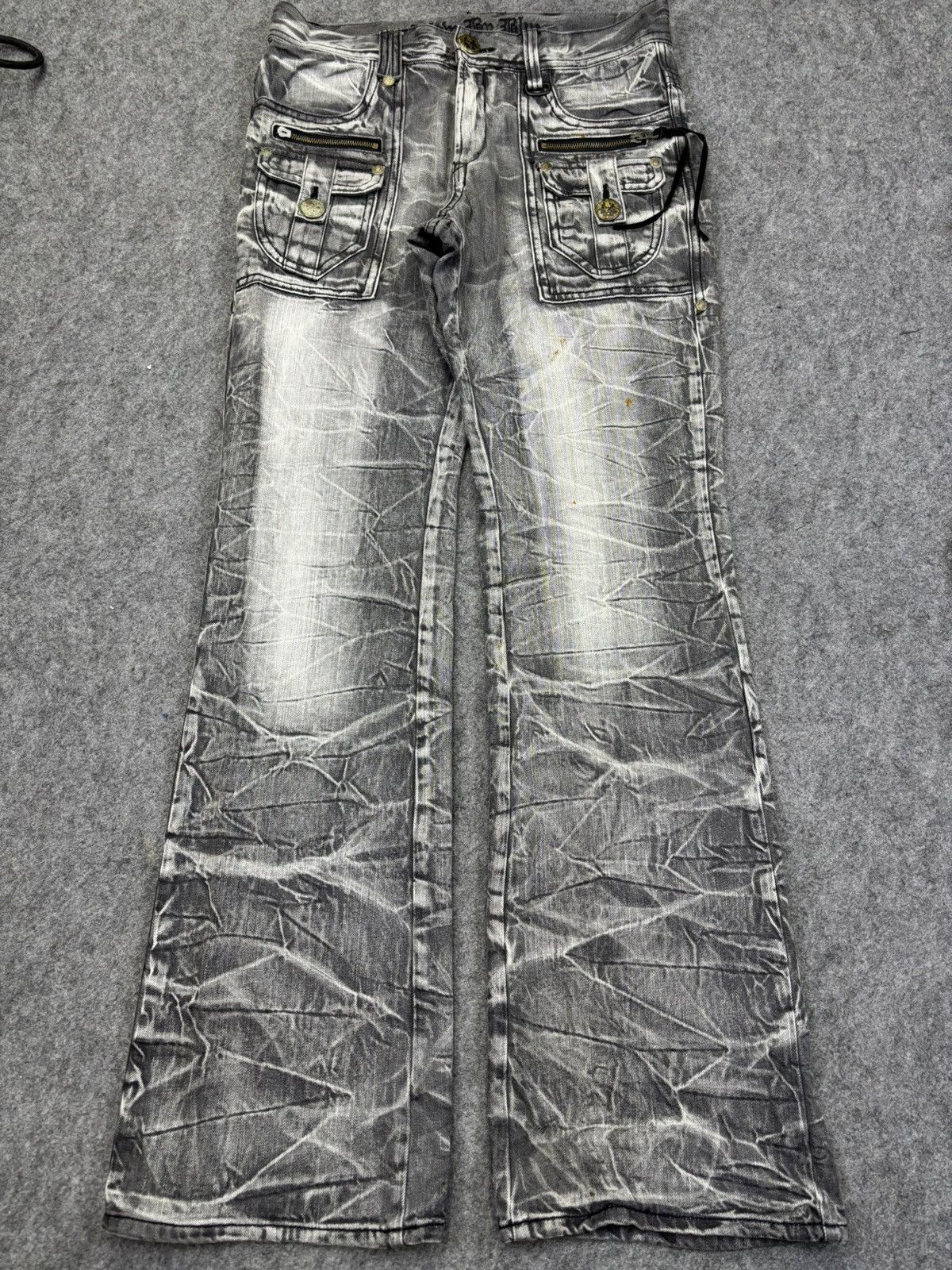Japanese Brand 💥Super Flare💥Blow By Blue Insane Fades Flare Denim F923 Size US 33 - 19 Thumbnail