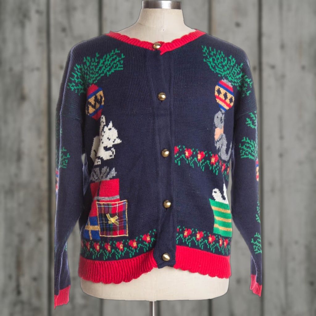 Vintage VINTAGE Sweater Loft Cardigan Shirt Blue Mens Womens XL XXL 46 24 Christmas Holiday presents 1954 Ragstock Size M / US 6-8 / IT 42-44 - 1 Preview