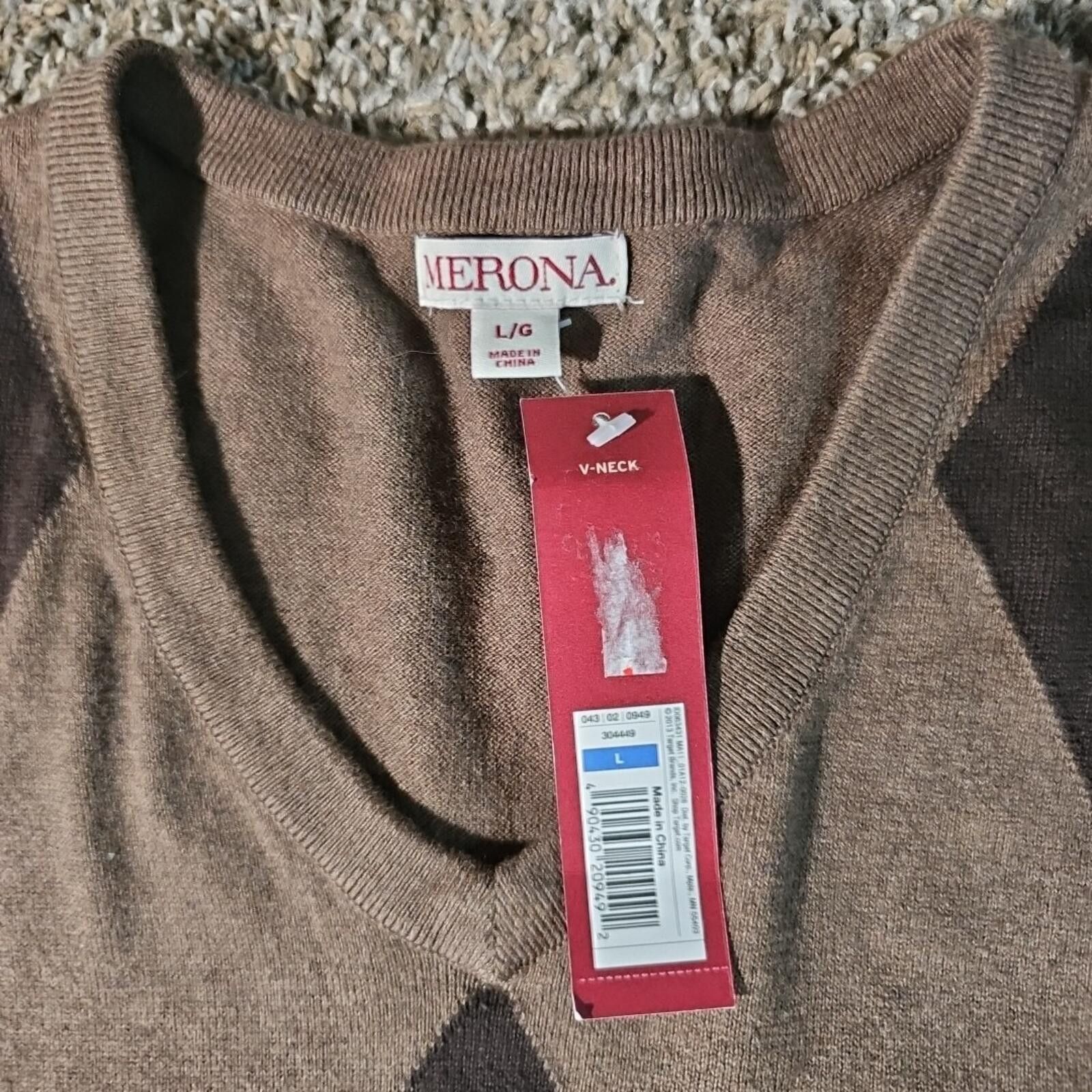 Merona Merona L Vneck Argyle NWT Sweater Size US L / EU 52-54 / 3 - 2 Thumbnail