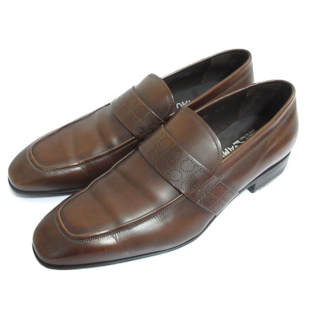 Salvatore Ferragamo Salvatore Ferragamo Salvatore Ferragamo Gancini Embossed Leather Loafers Leather Shoes DUTY FREE for USA Size ONE SIZE - 1 Thumbnail