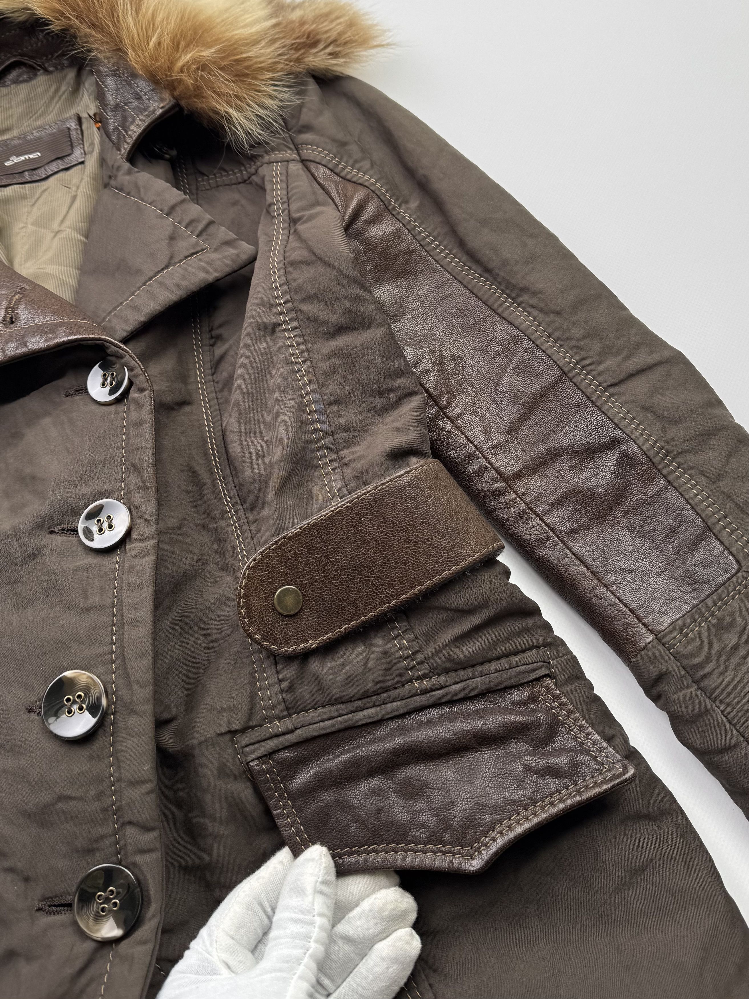 Vintage Vintage Jacket With Fur Neck Leather Details B295(V154)E2 Size M / US 6-8 / IT 42-44 - 4 Thumbnail