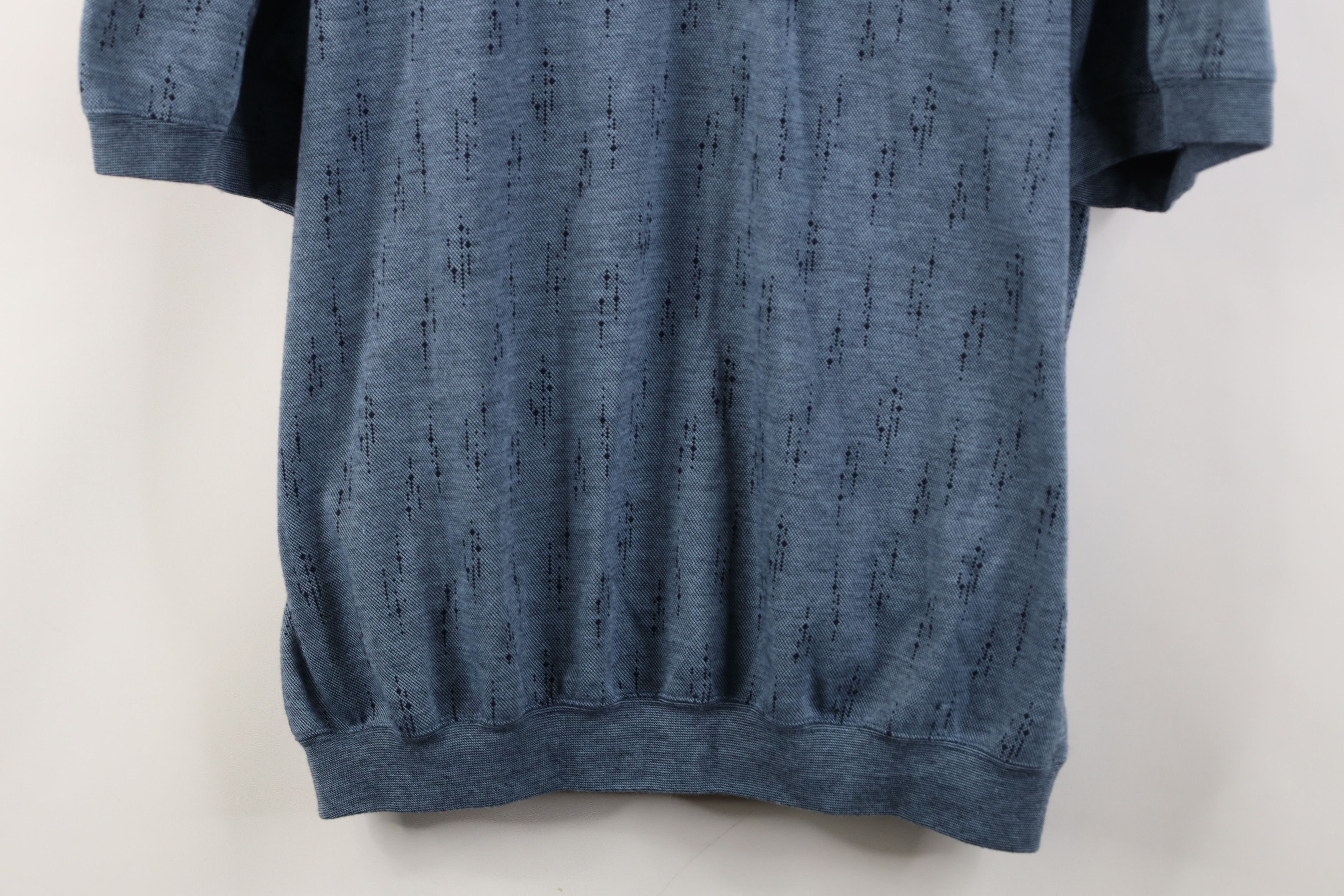 Vintage Vintage 90s Streetwear Fleck Knit Pullover Polo Shirt Blue Size US XL / EU 56 / 4 - 3 Thumbnail