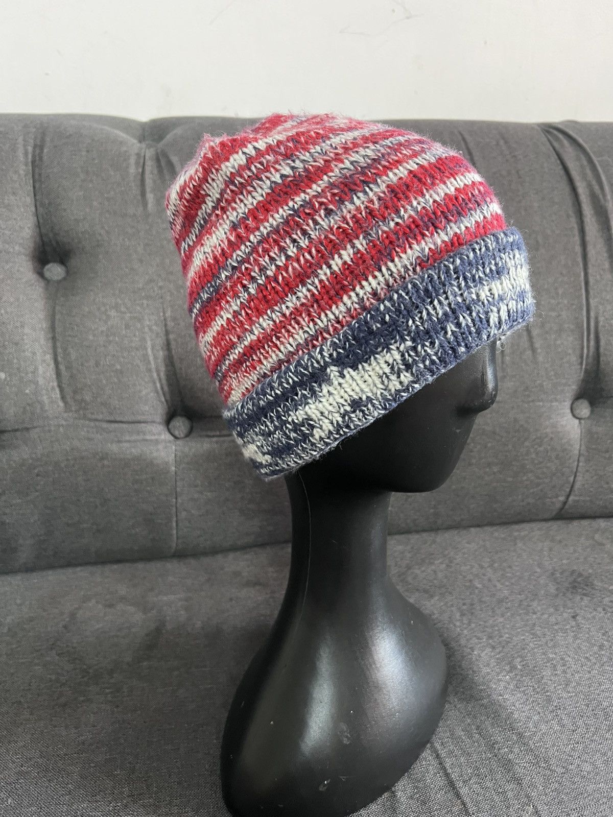 Japanese Brand Beanie hat stripe kurt cobain Size ONE SIZE - 3 Thumbnail