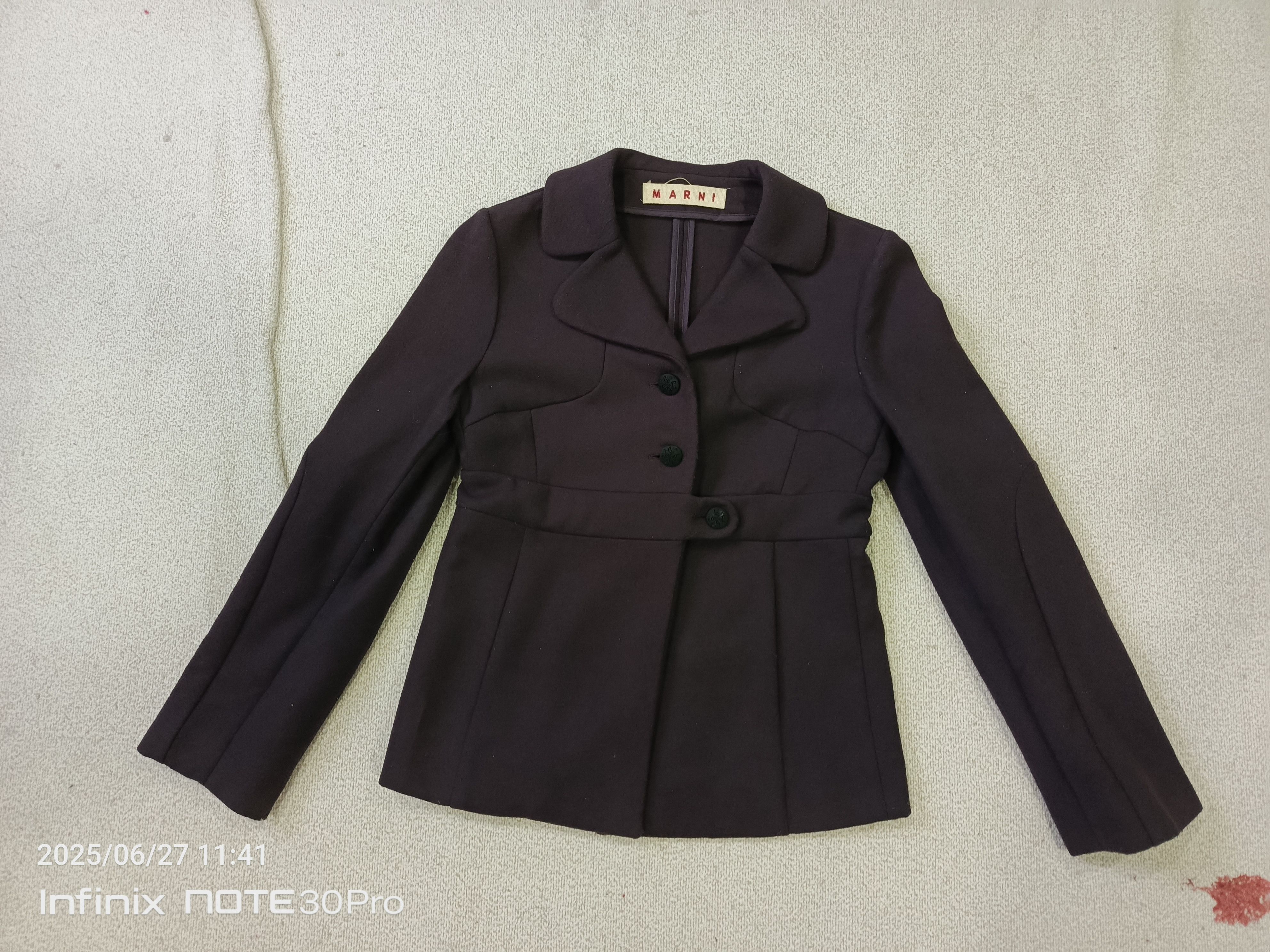 Designer × Marni MARNI Purple Wool Women Jacket Size S / US 4 / IT 40 - 11 Thumbnail