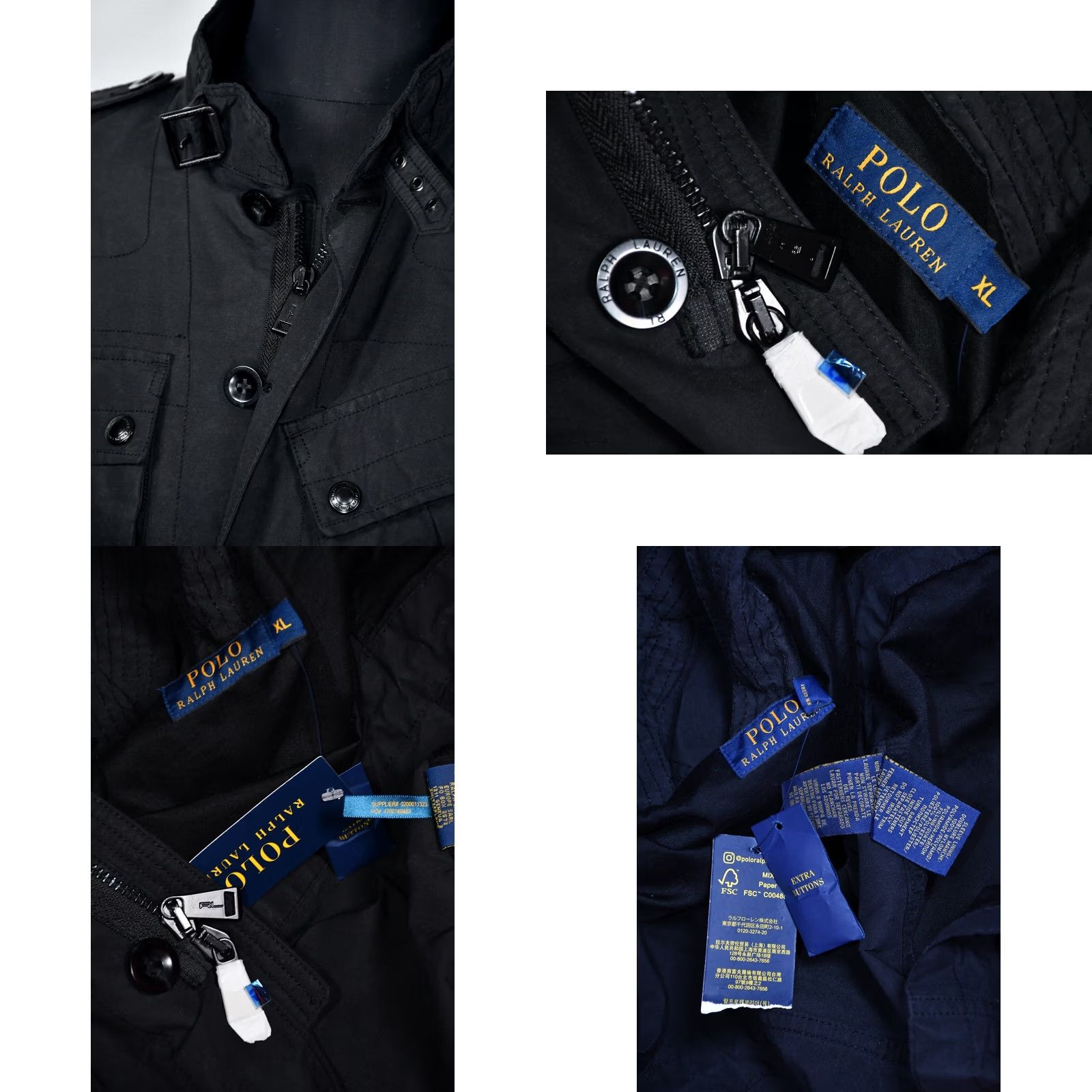 Polo Ralph Lauren Polo Ralph Lauren Jacket XL Black Cotton Nylon Pockets Military Style Shirt Outer Shell Cotton/NYLON Zip Casual Mens Size US XL / EU 56 / 4 - 8 Thumbnail