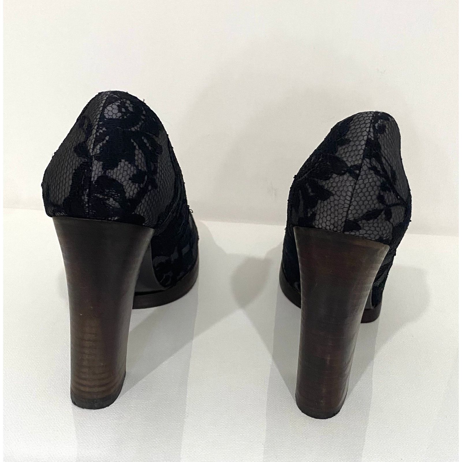 Gucci Early 00's Tom Ford Gucci Lace/Silk Platform Heels Size US 7.5 / IT 37.5 - 3 Thumbnail