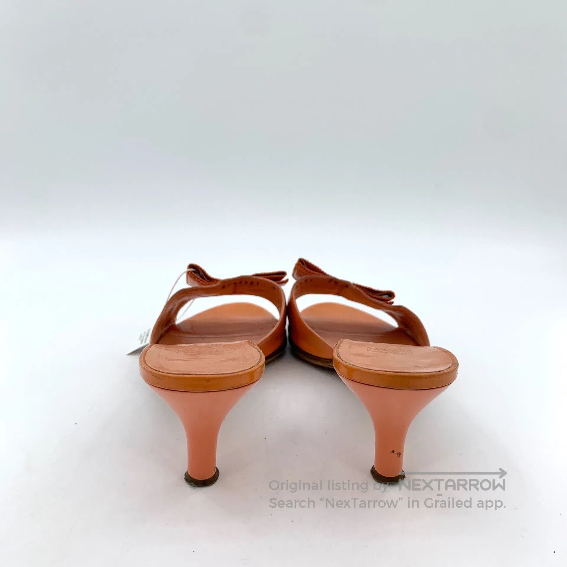 Salvatore Ferragamo Salvatore Ferragamo Orange bow one-strap high wedge sandal Size US 7 / IT 37 - 4 Thumbnail