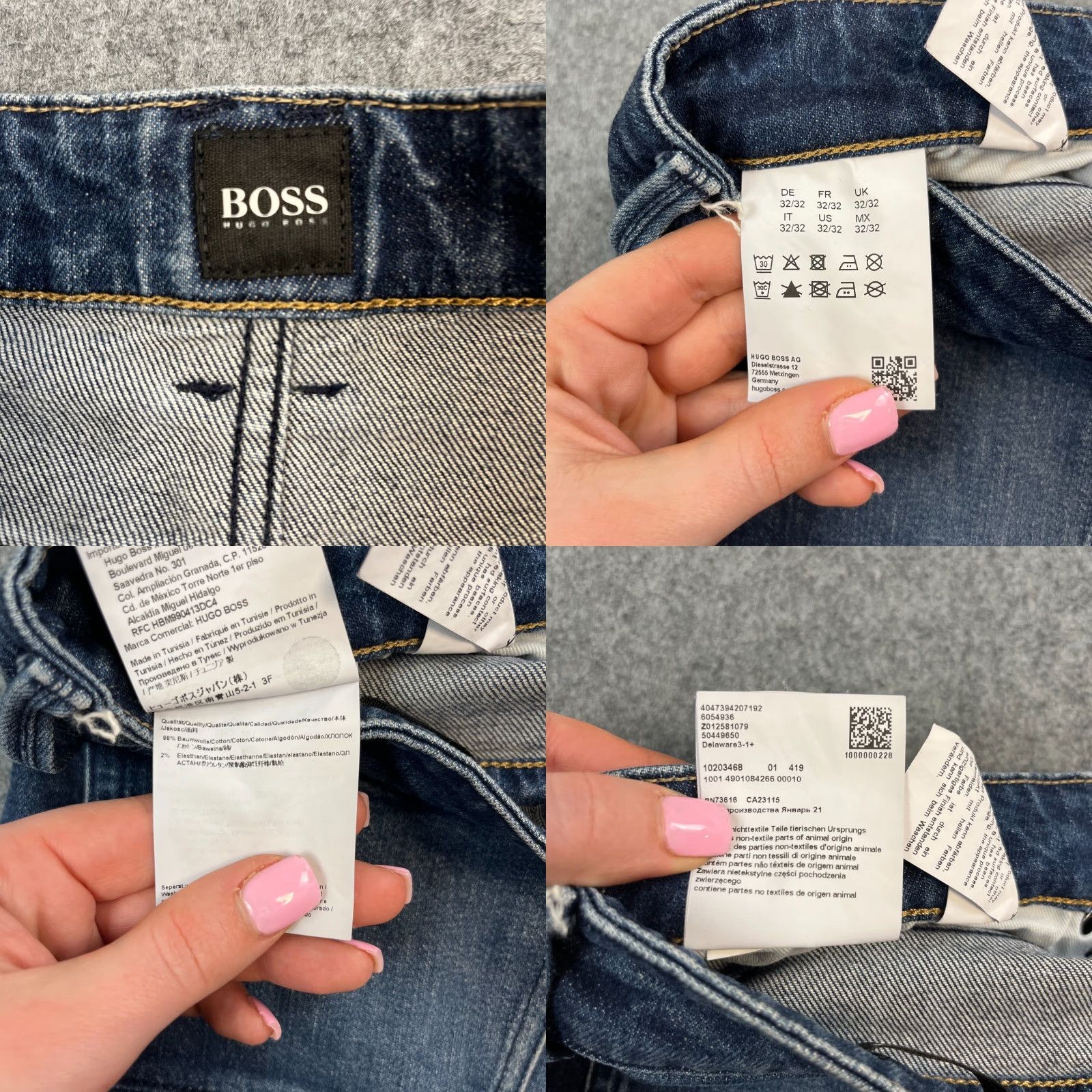 Hugo Boss HUGO BOSS Jeans Slim Fit 32 32 Dark Wash Blue Denim 5-Pocket Tapered Men Louisville Delaware Size US 32 / EU 48 - 8 Thumbnail