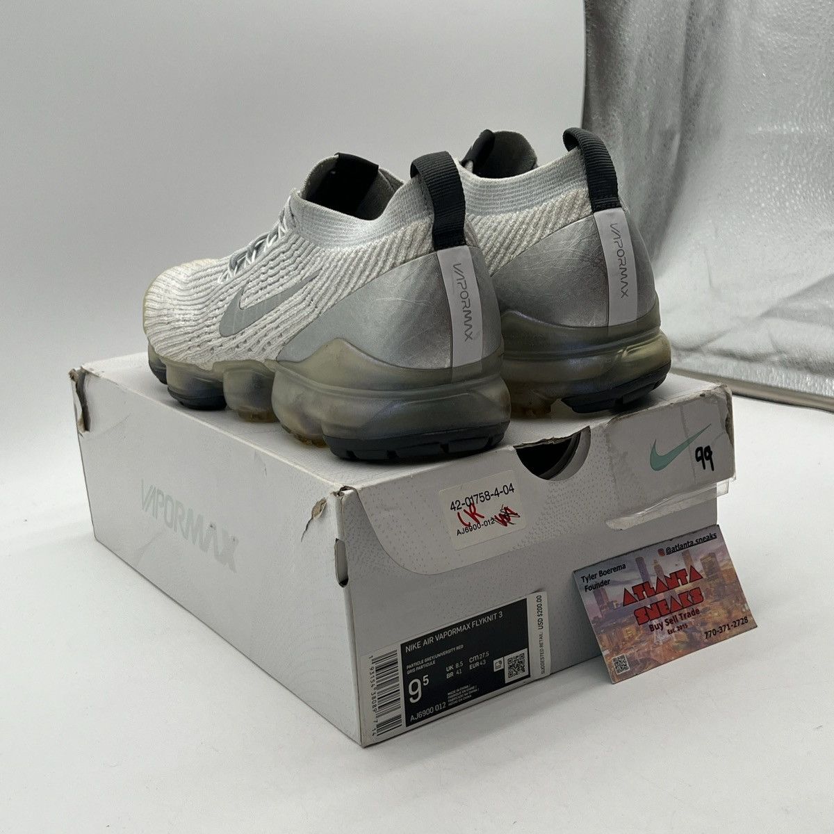 Air VaporMax flyknit reflective silver