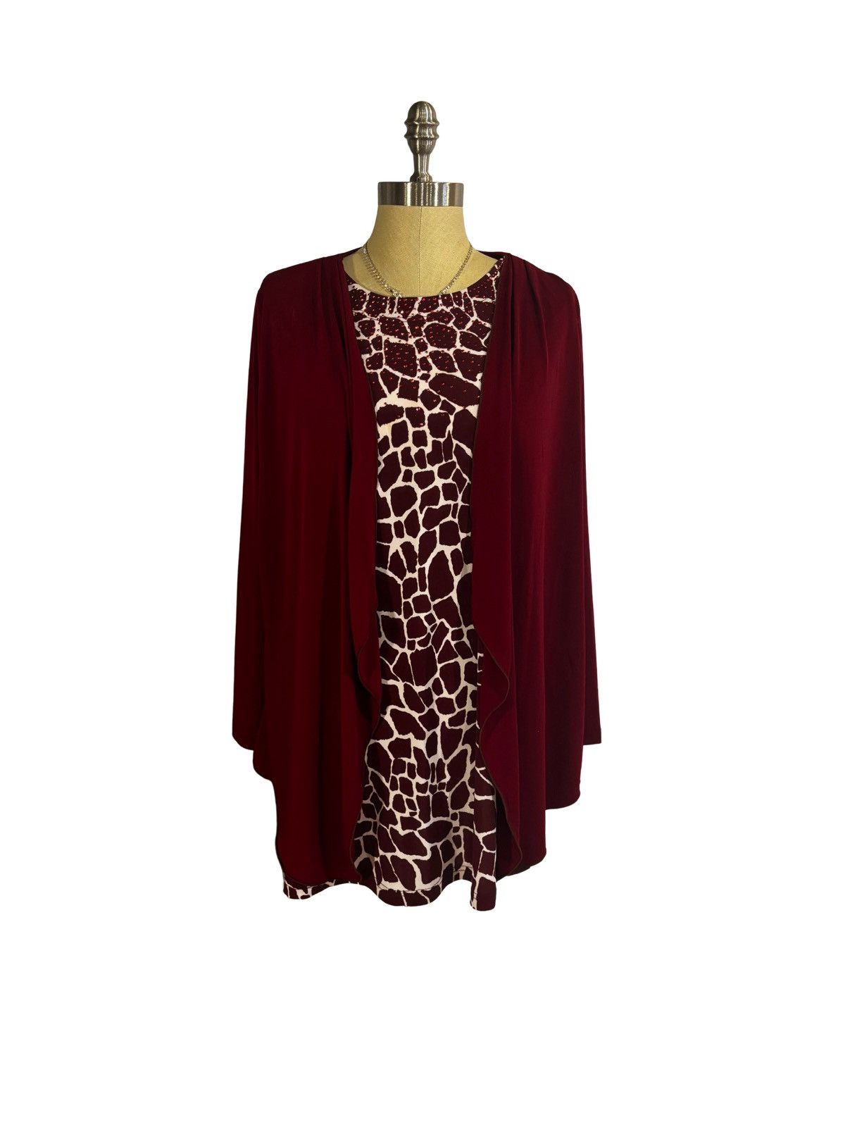 Other Burgundy cardigan Blouse w.beads details.wb2442 Size XXL / US 16-18 / IT 52-54 - 1 Thumbnail